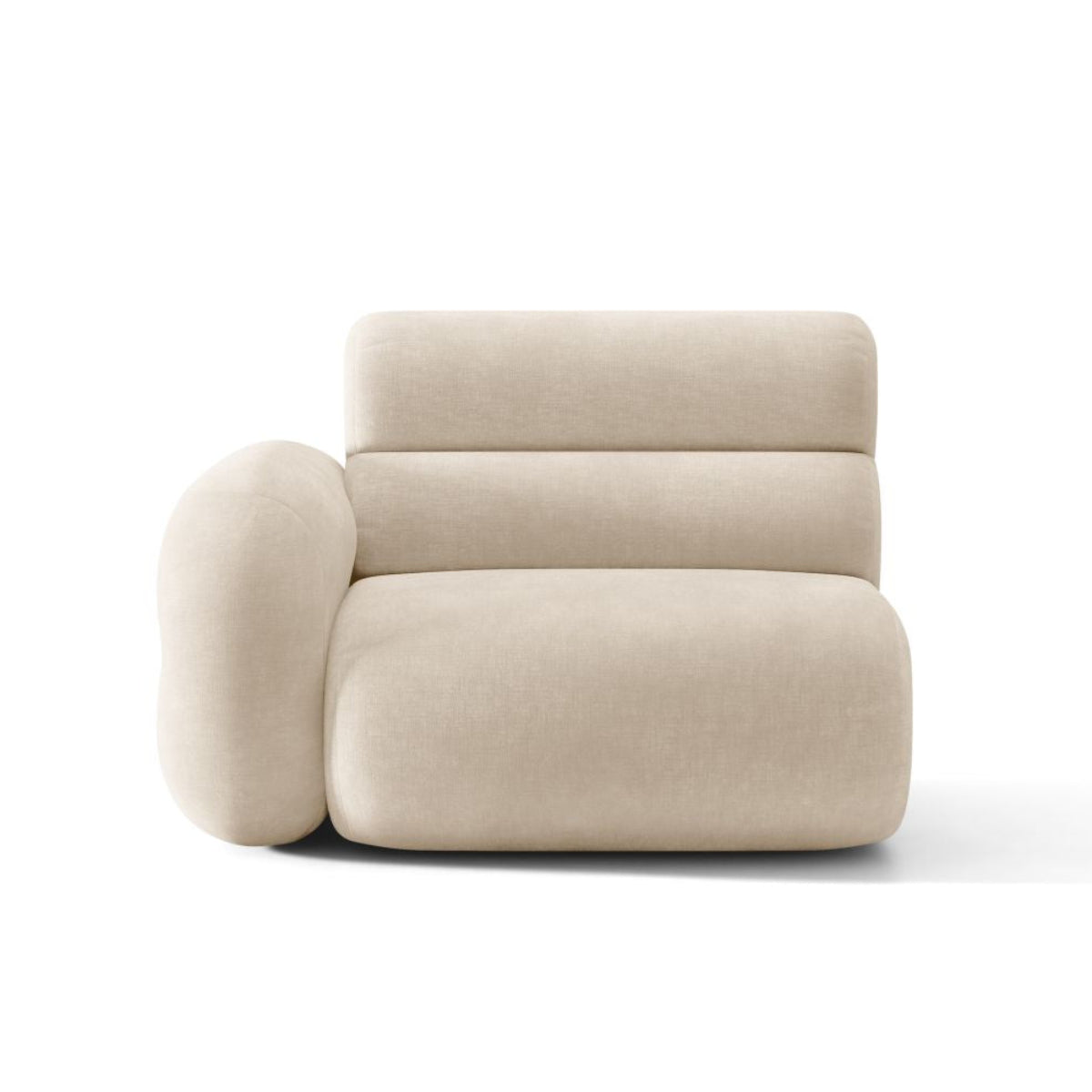 NEO Modular Sofa - Left Module in Light Beige Chenille