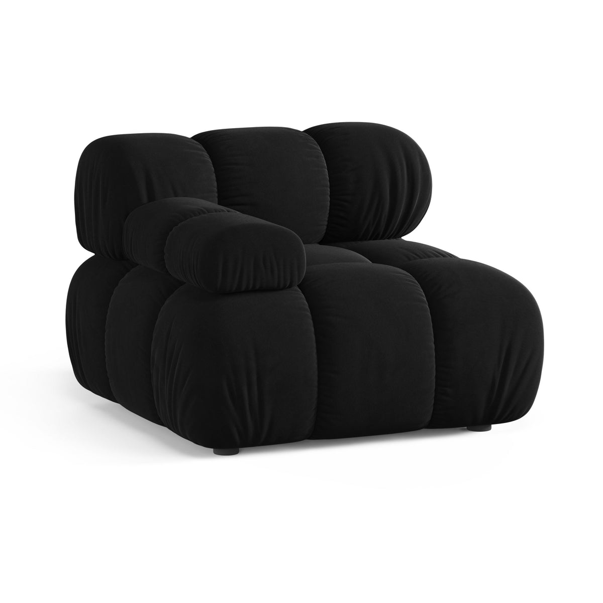 BELLIS Velvet Modular Sofa - Left-Side Module in Black
