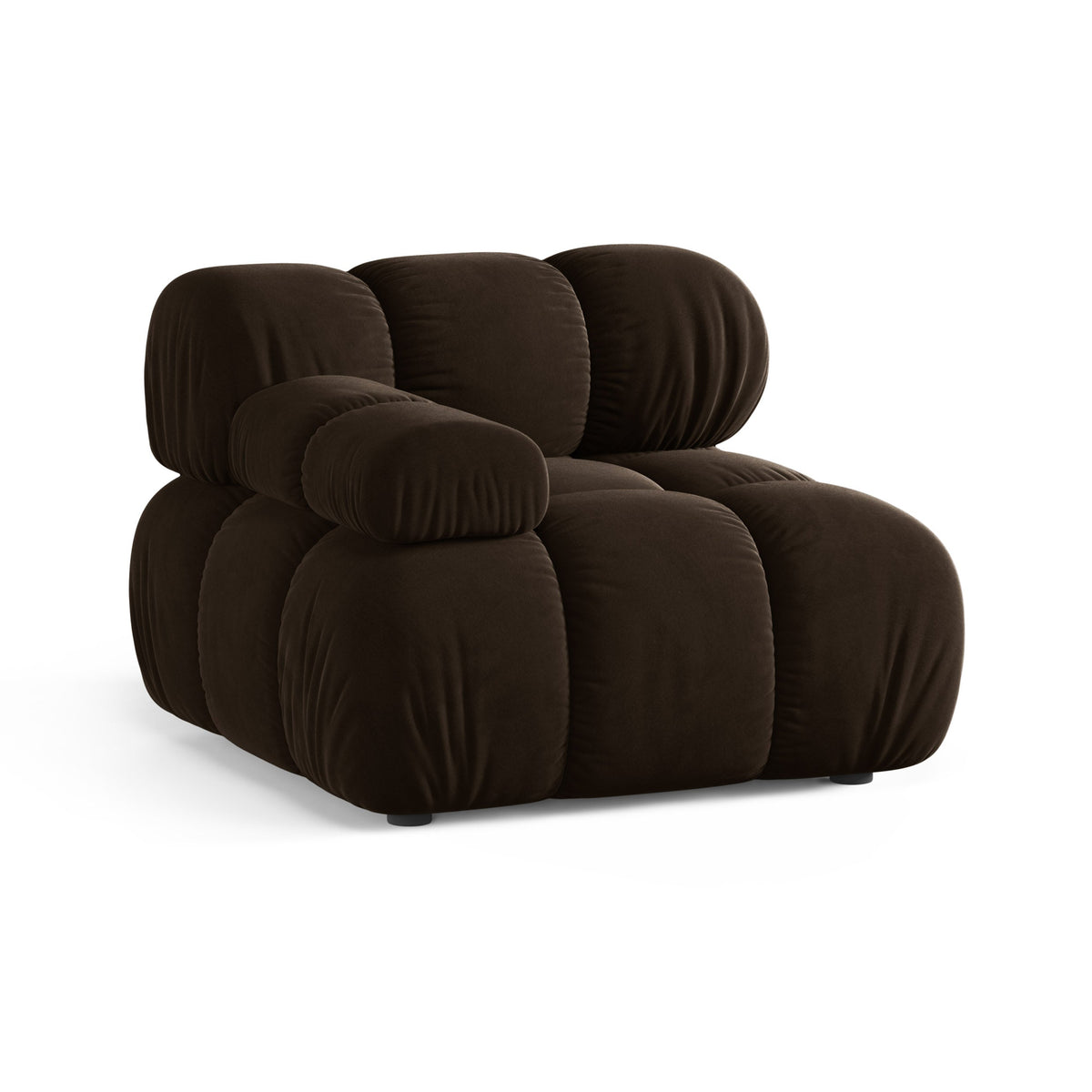 BELLIS Velvet Modular Sofa - Left-Side Chocolate Module