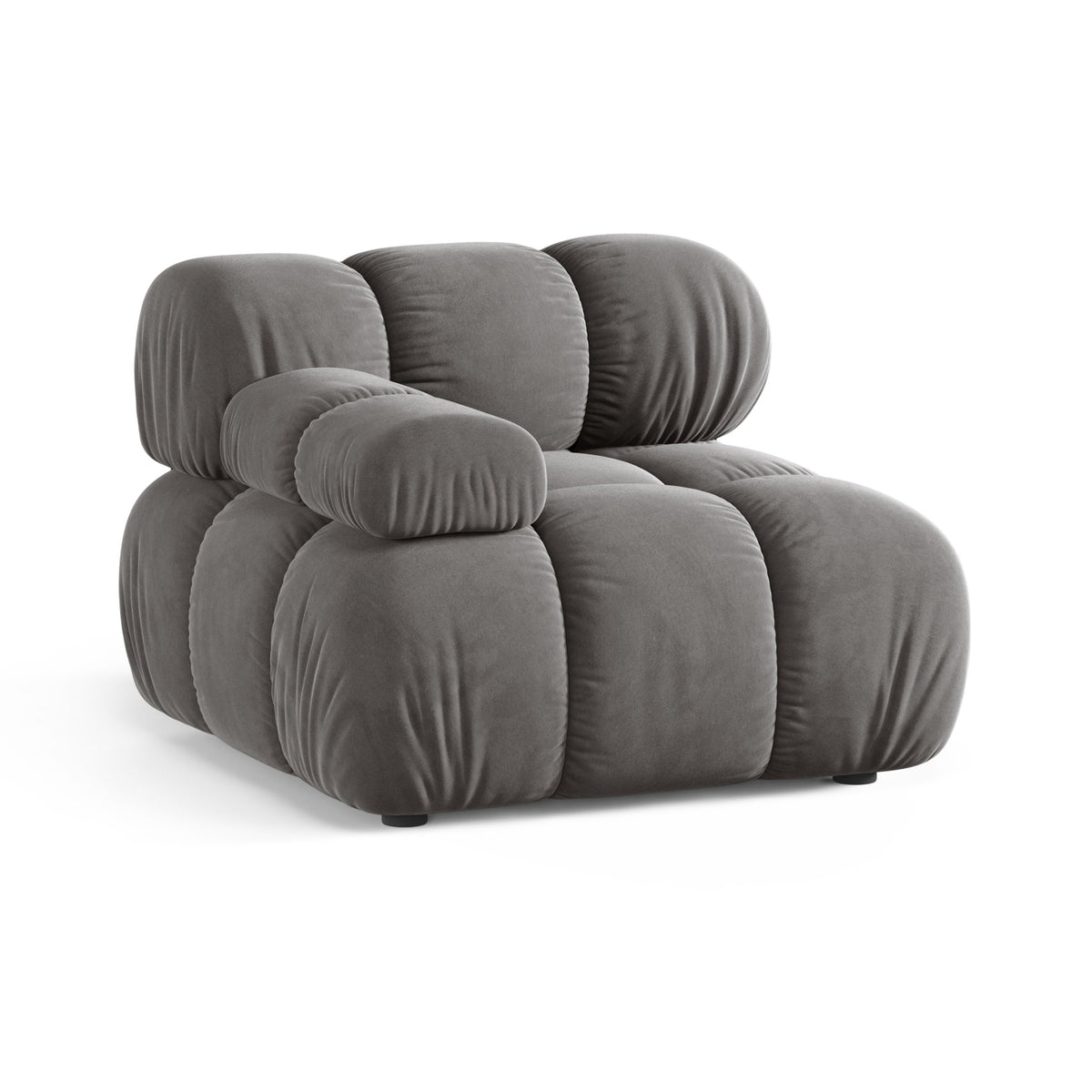 BELLIS Velvet Modular Sofa - Left-Side Module in Gray