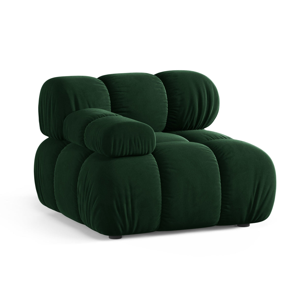 BELLIS Velvet Modular Sofa - Left-Arm Module in Bottle Green