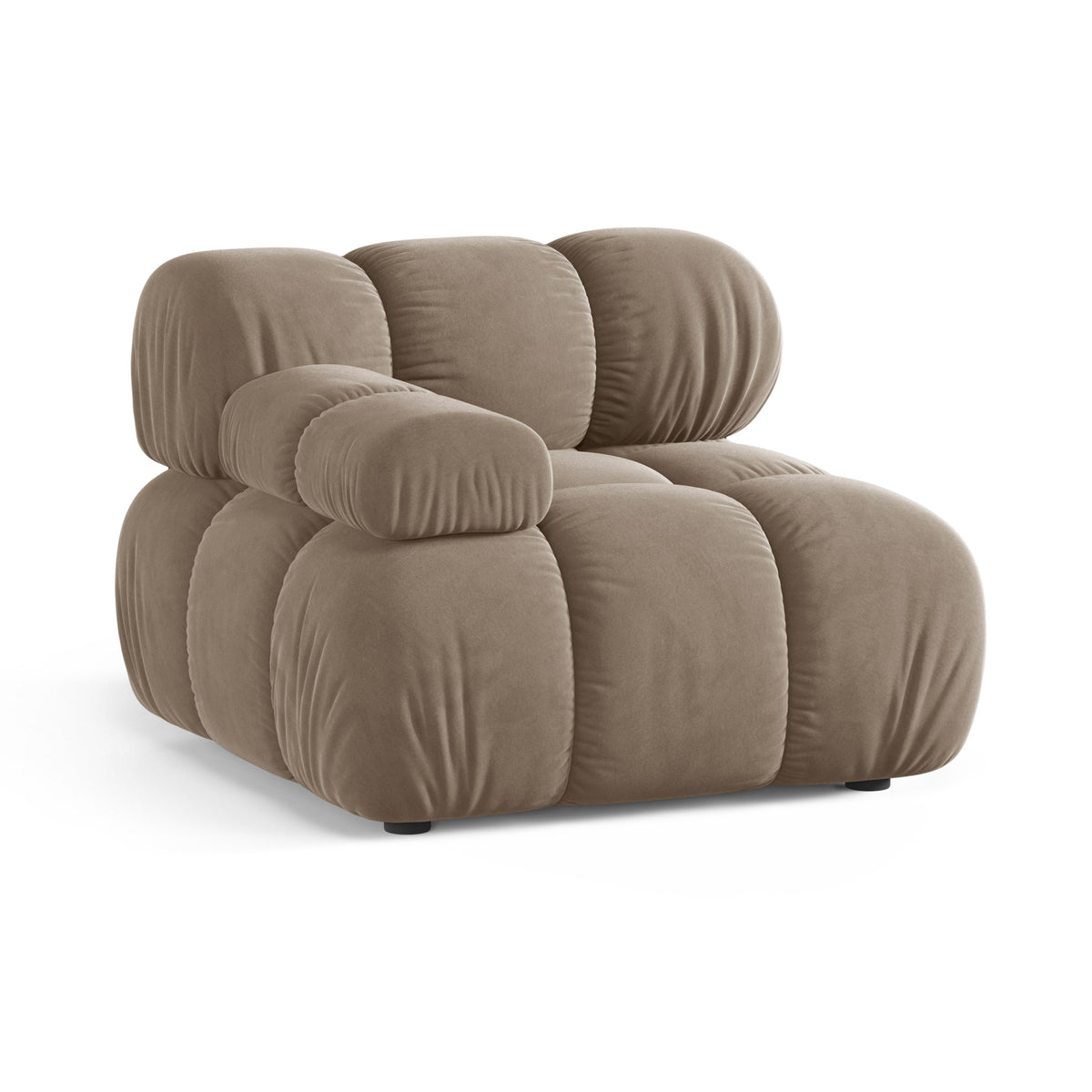 BELLIS Velvet Modular Sofa - Left Module in Cappuccino