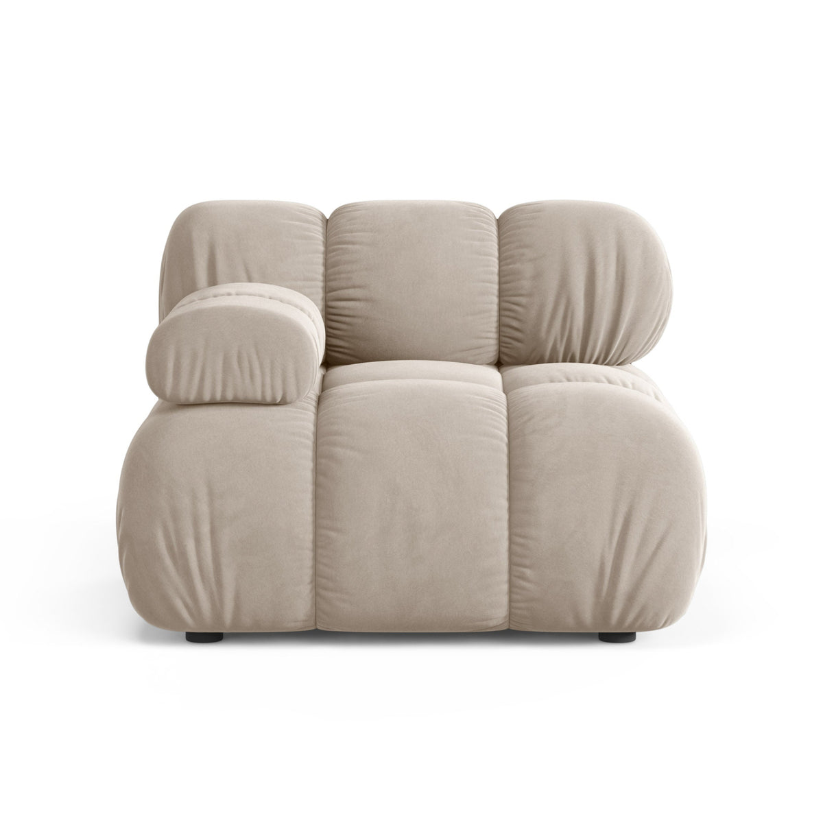 BELLIS Velvet Modular Sofa - Left-Side Module in Beige