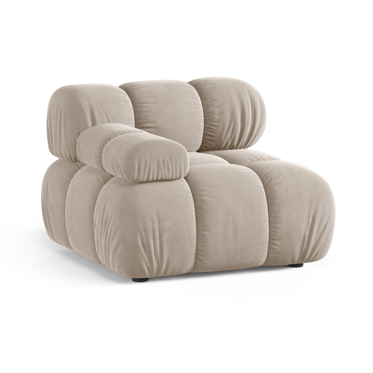 BELLIS Velvet Modular Sofa - Left-Side Module in Beige