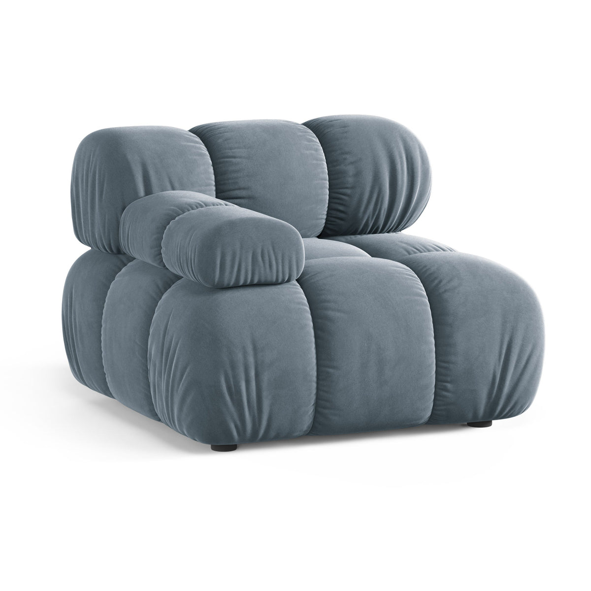 BELLIS Velvet Modular Sofa - Left-Arm Module in Blue