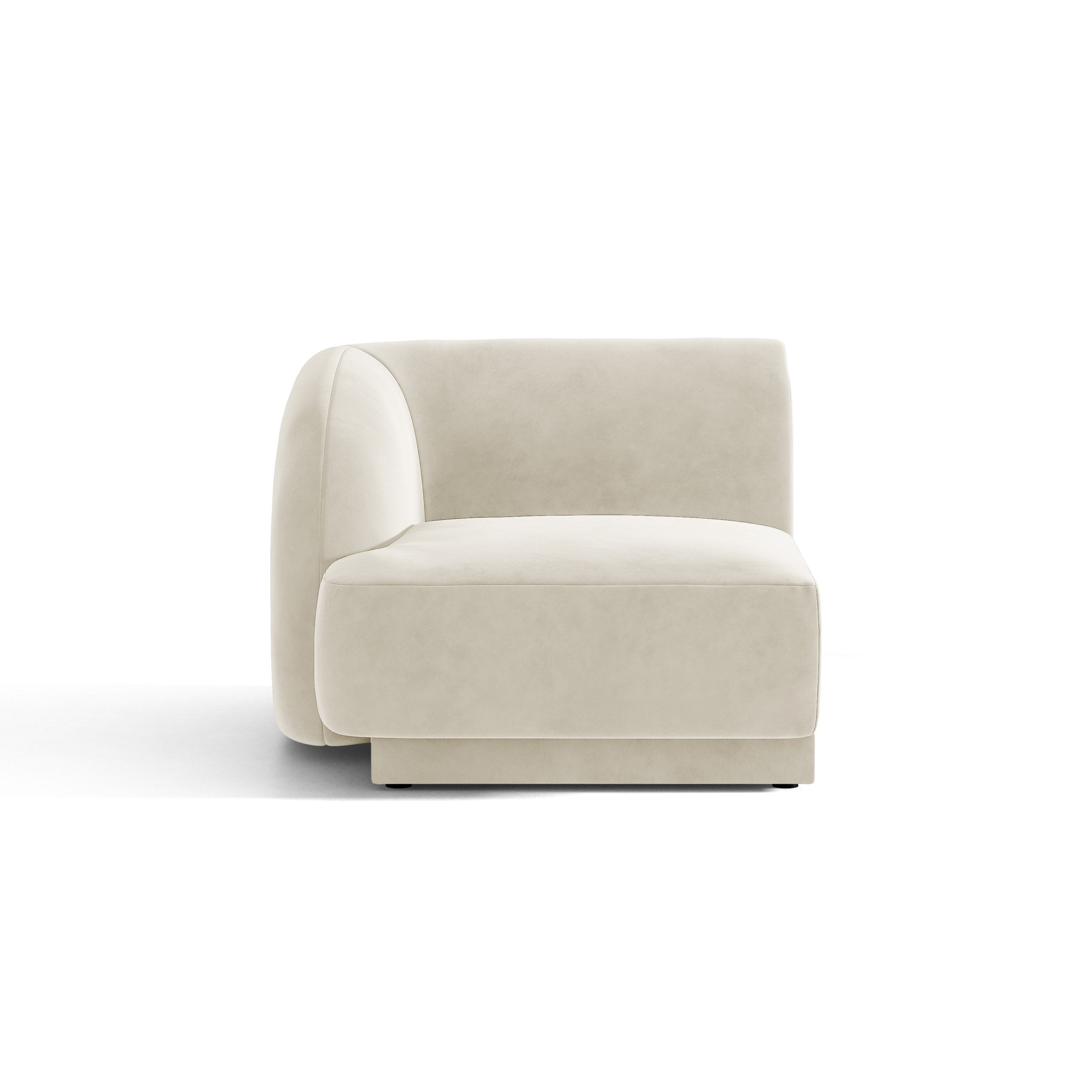 Sofa modułowa aksamitna MILEY - moduł lewostronny jasnobeżowy – Micadoni