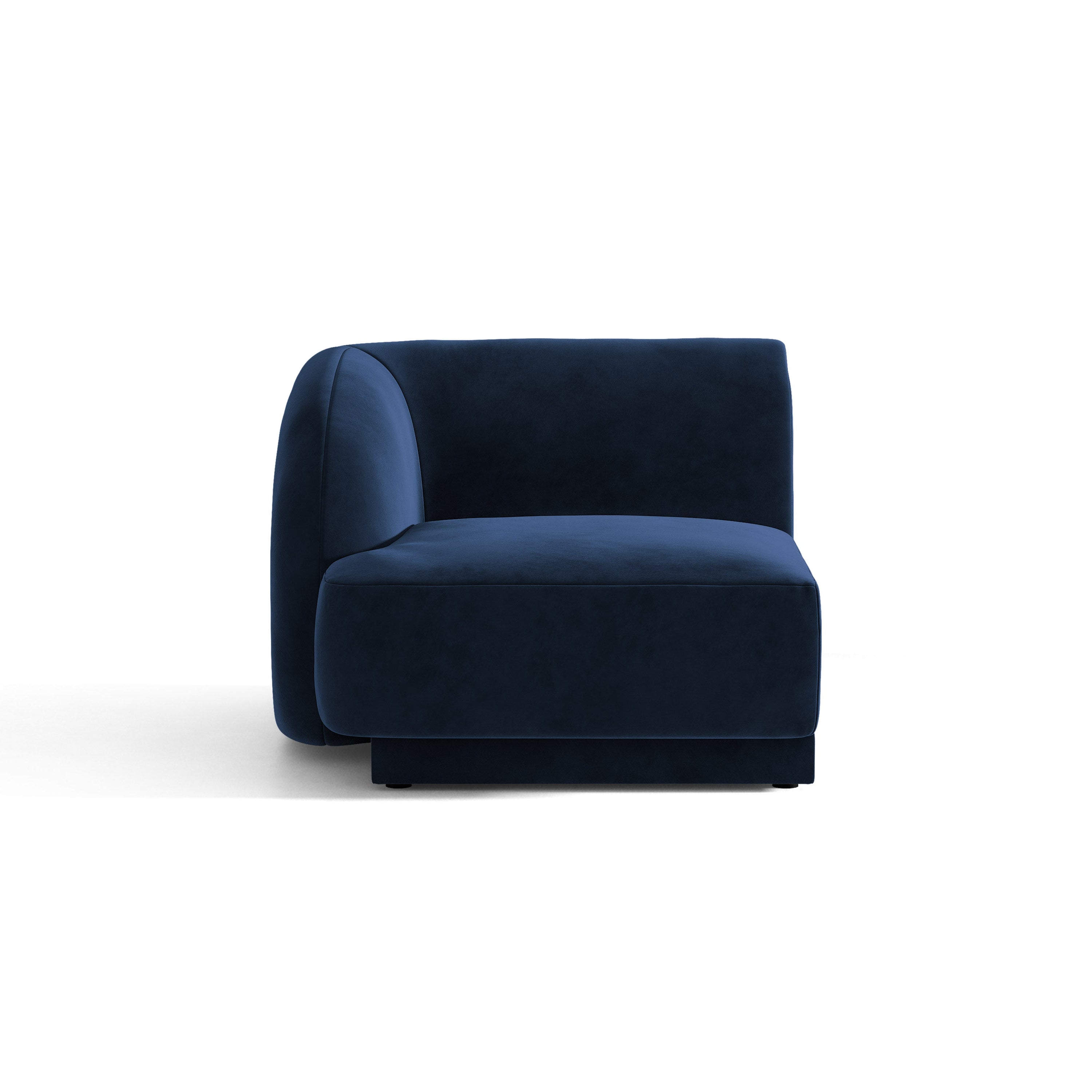 Sofa modułowa aksamitna MILEY - moduł lewostronny granat królewski – Micadoni