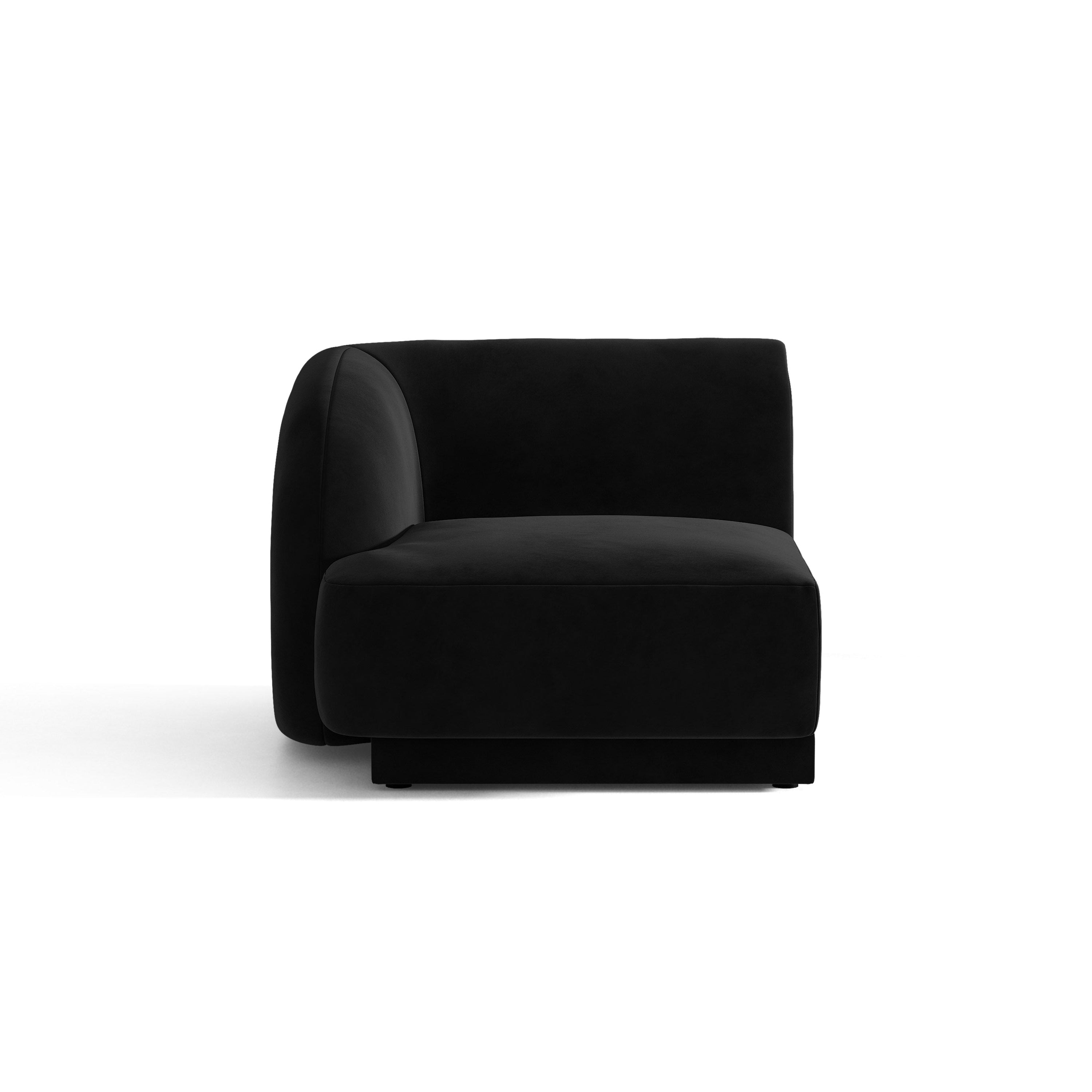 Sofa modułowa aksamitna MILEY - moduł lewostronny czarny – Micadoni