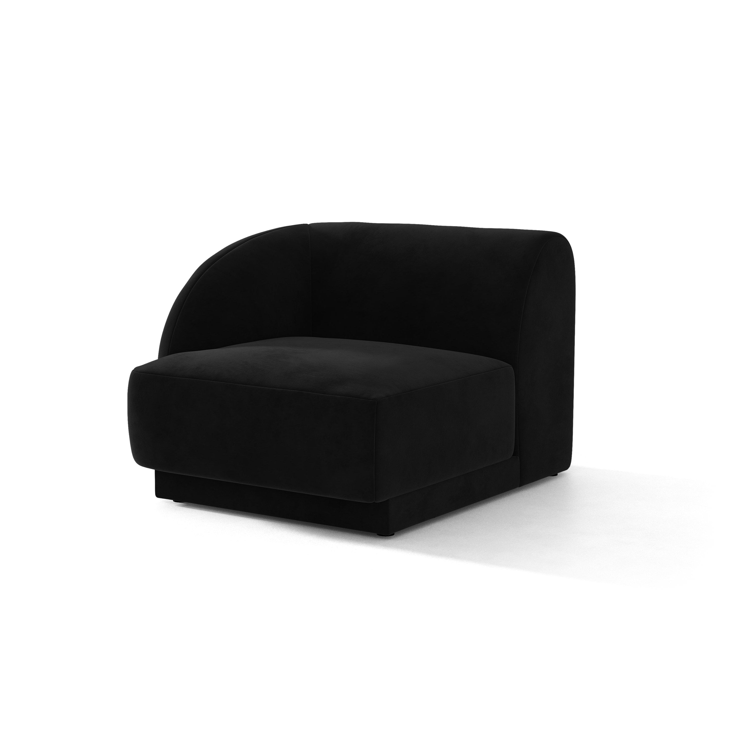 Sofa modułowa aksamitna MILEY - moduł lewostronny czarny do salonu
