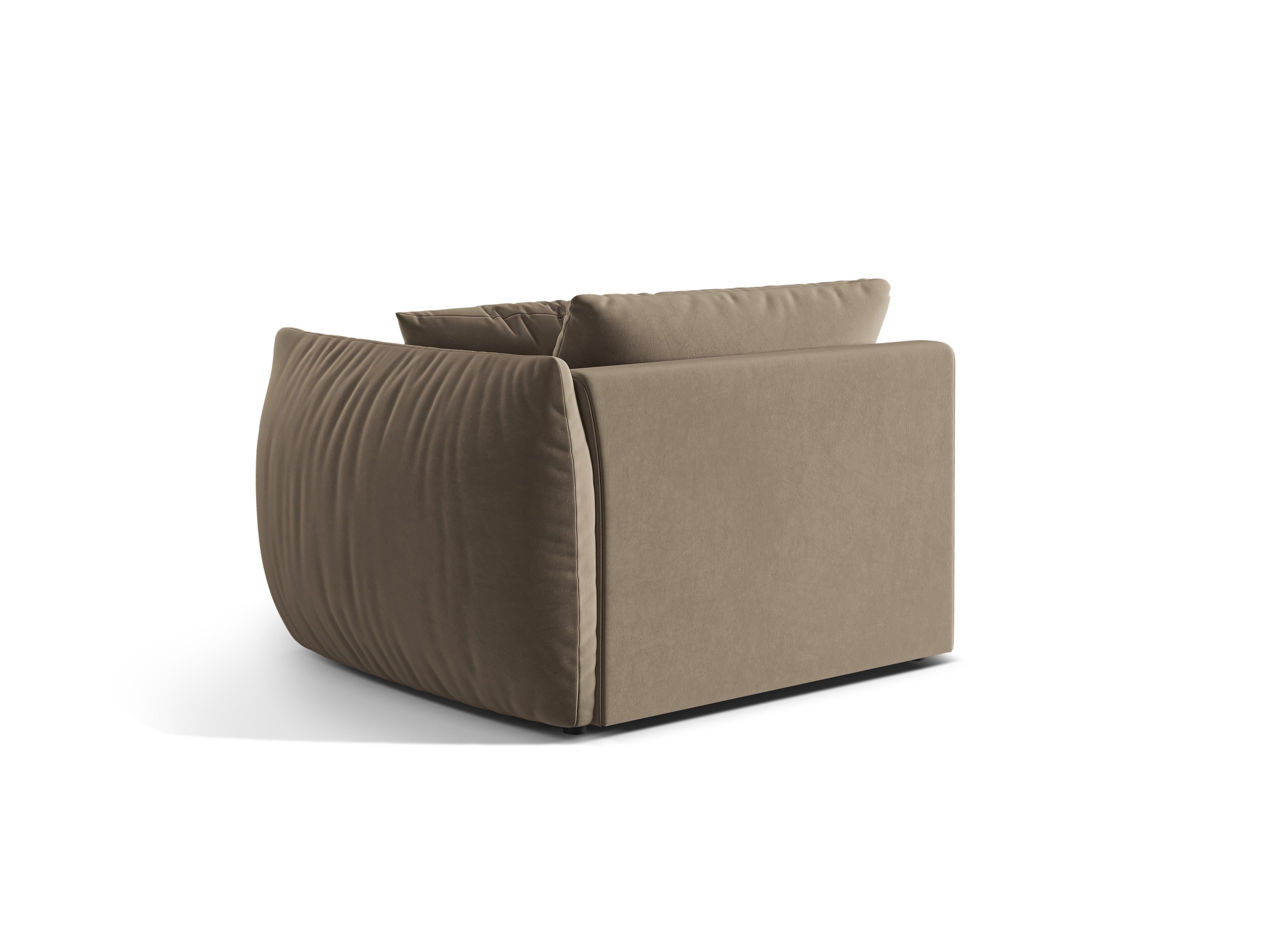 CHRIS Velvet Modular Sofa - Right Element in Light Brown