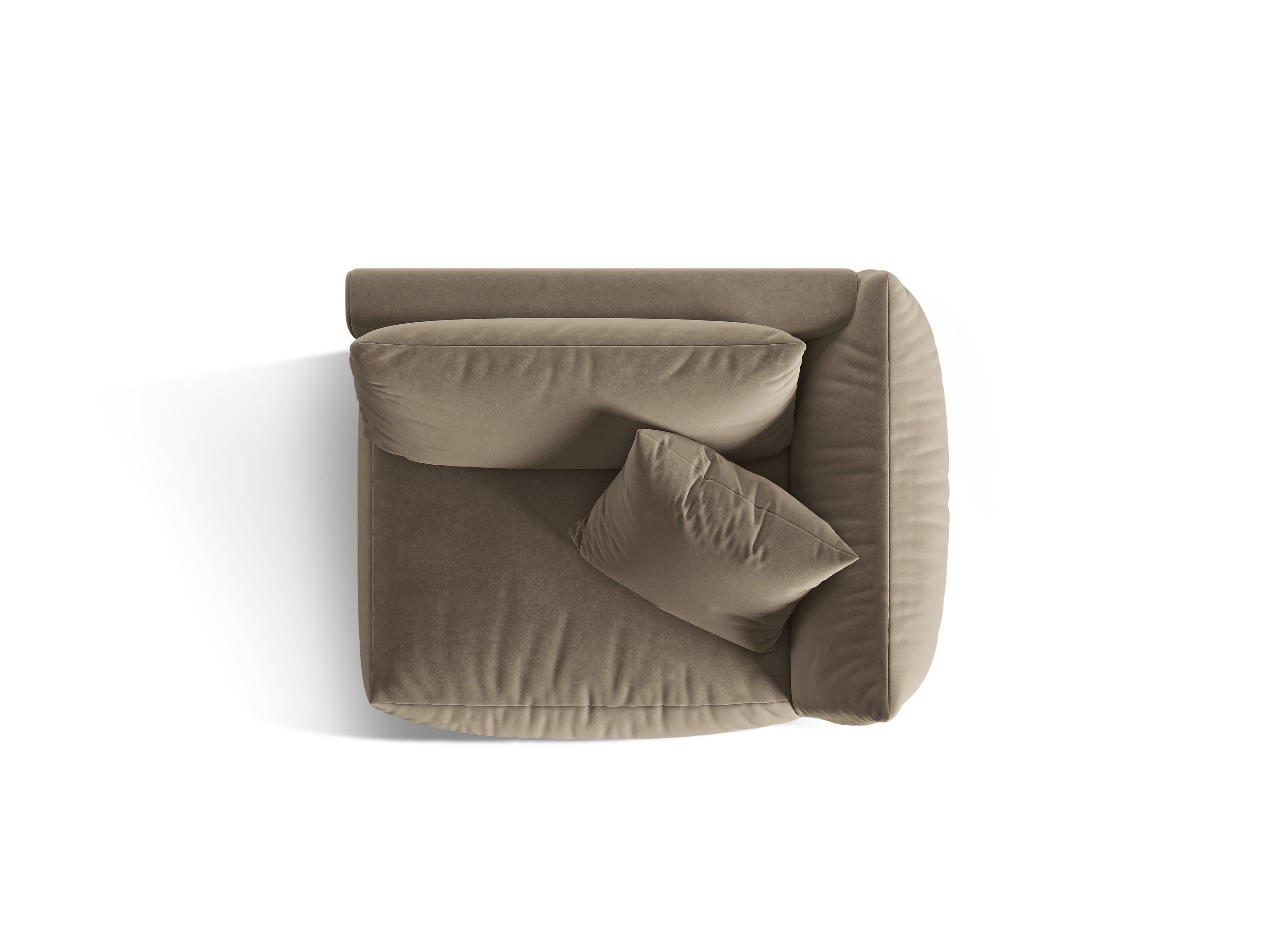 CHRIS Velvet Modular Sofa - Right Element in Light Brown