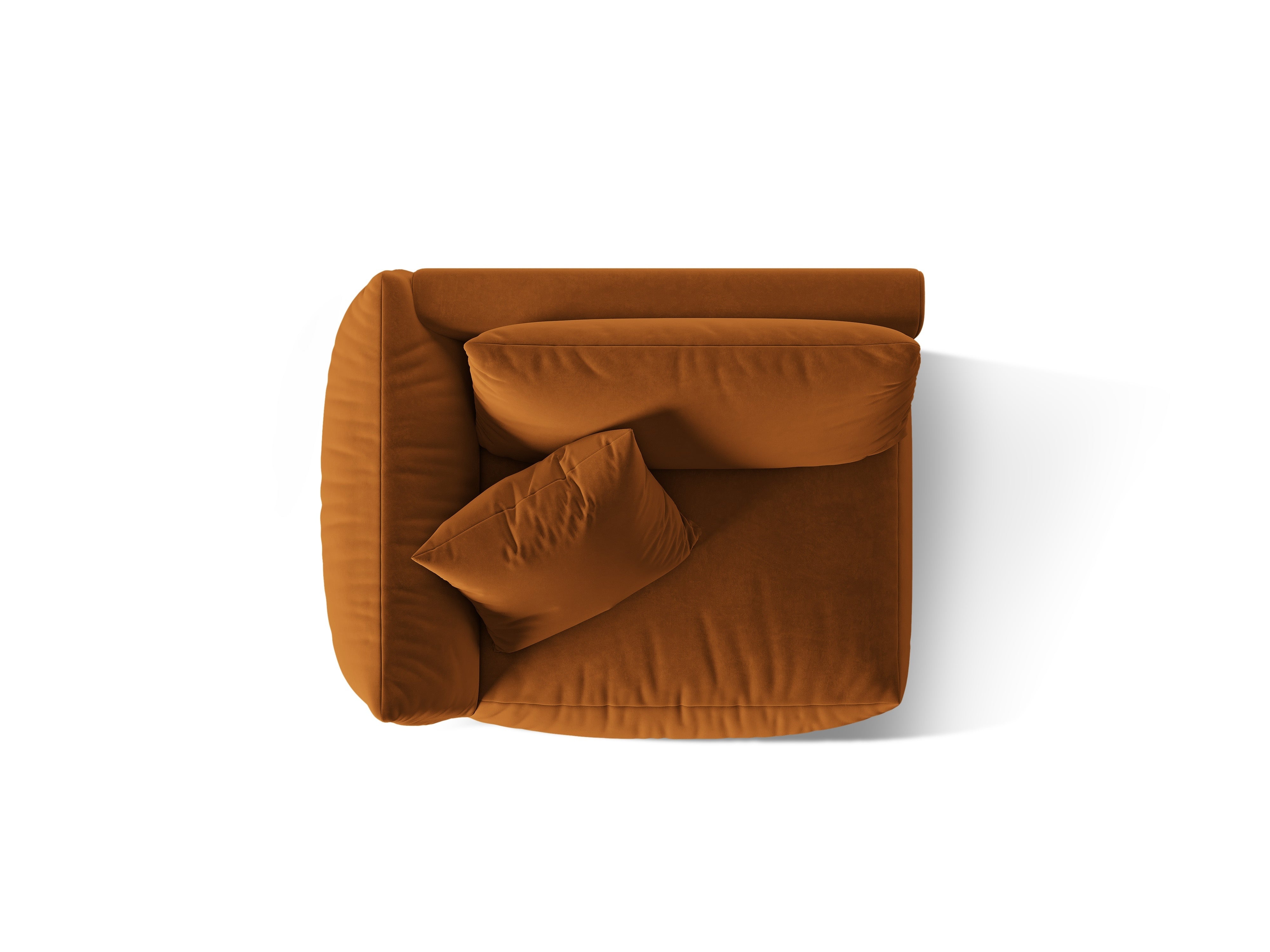 CHRIS velvet modular sofa - wide left element terracotta