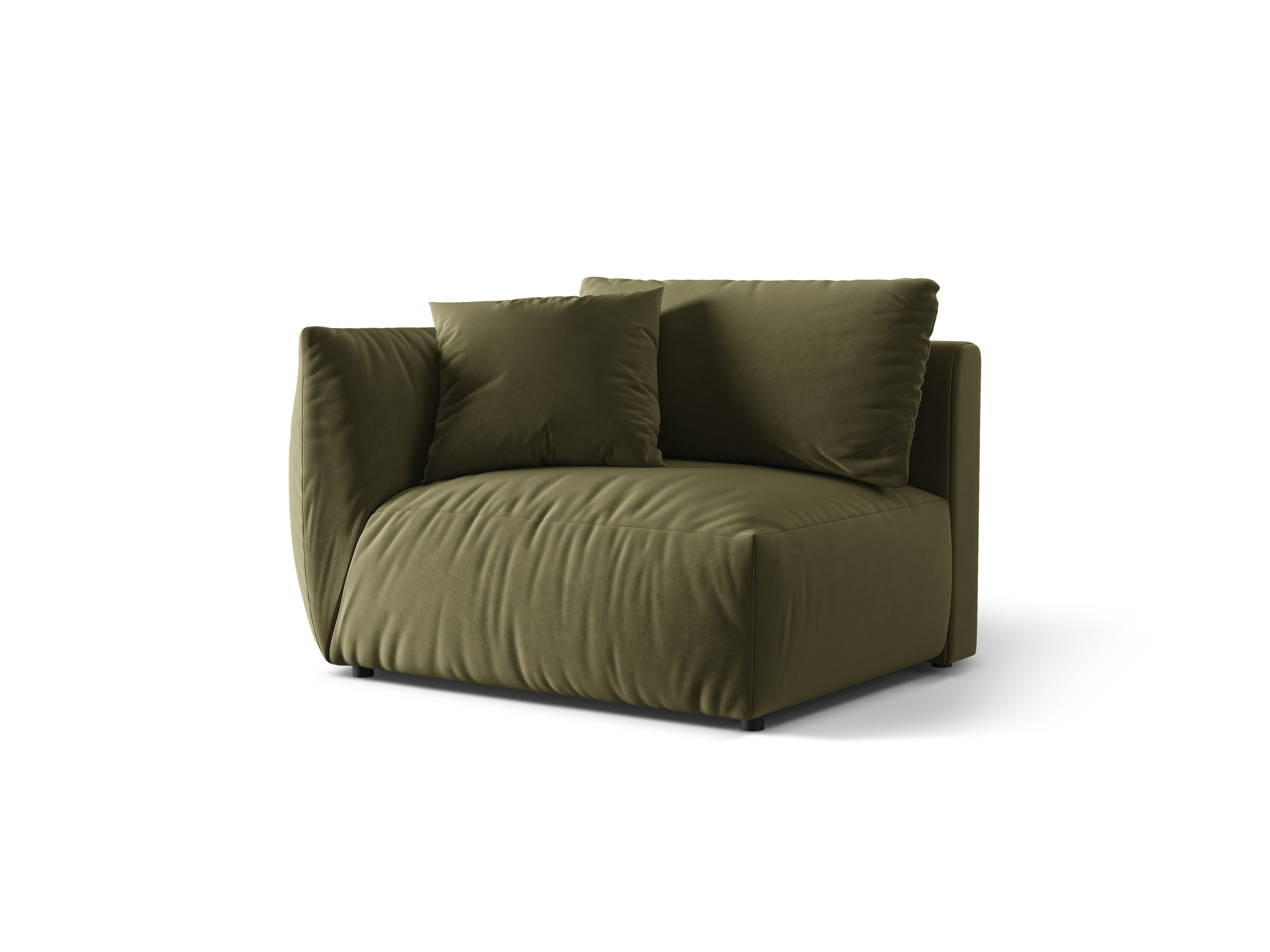 CHRIS velvet modular sofa - wide left element in light green