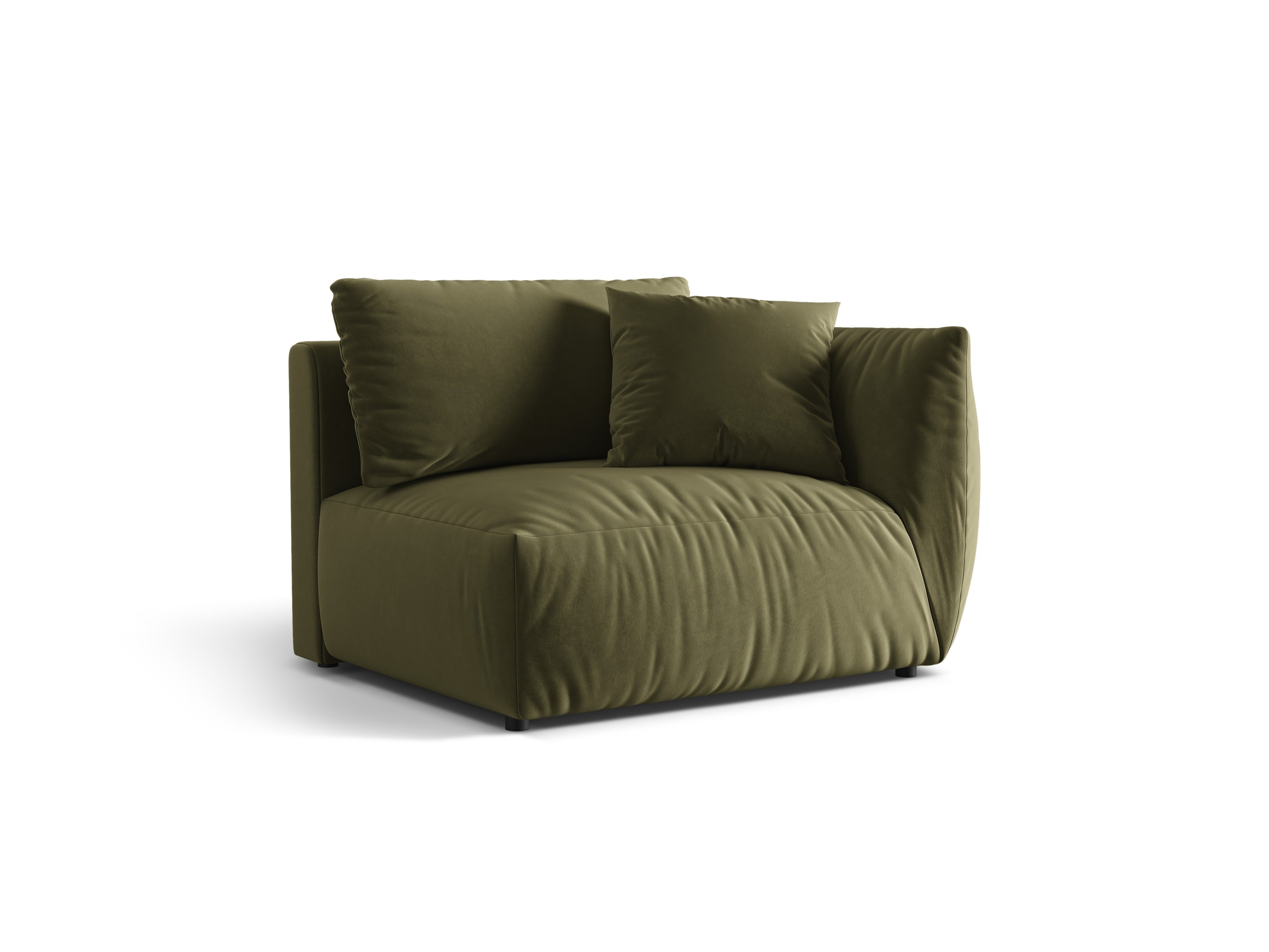 CHRIS Velvet Modular Sofa - Right Element in Light Green