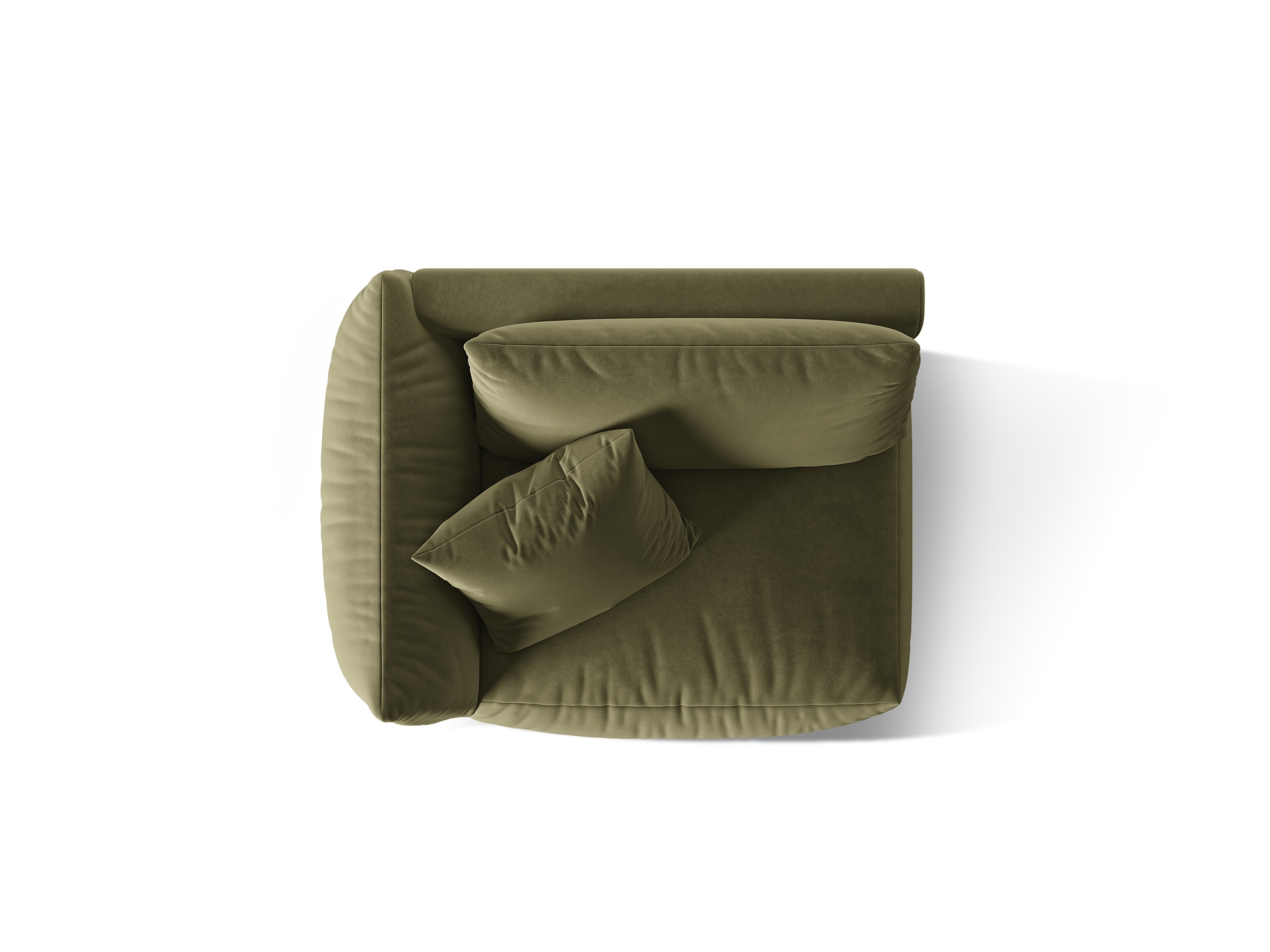 CHRIS velvet modular sofa - wide left element in light green