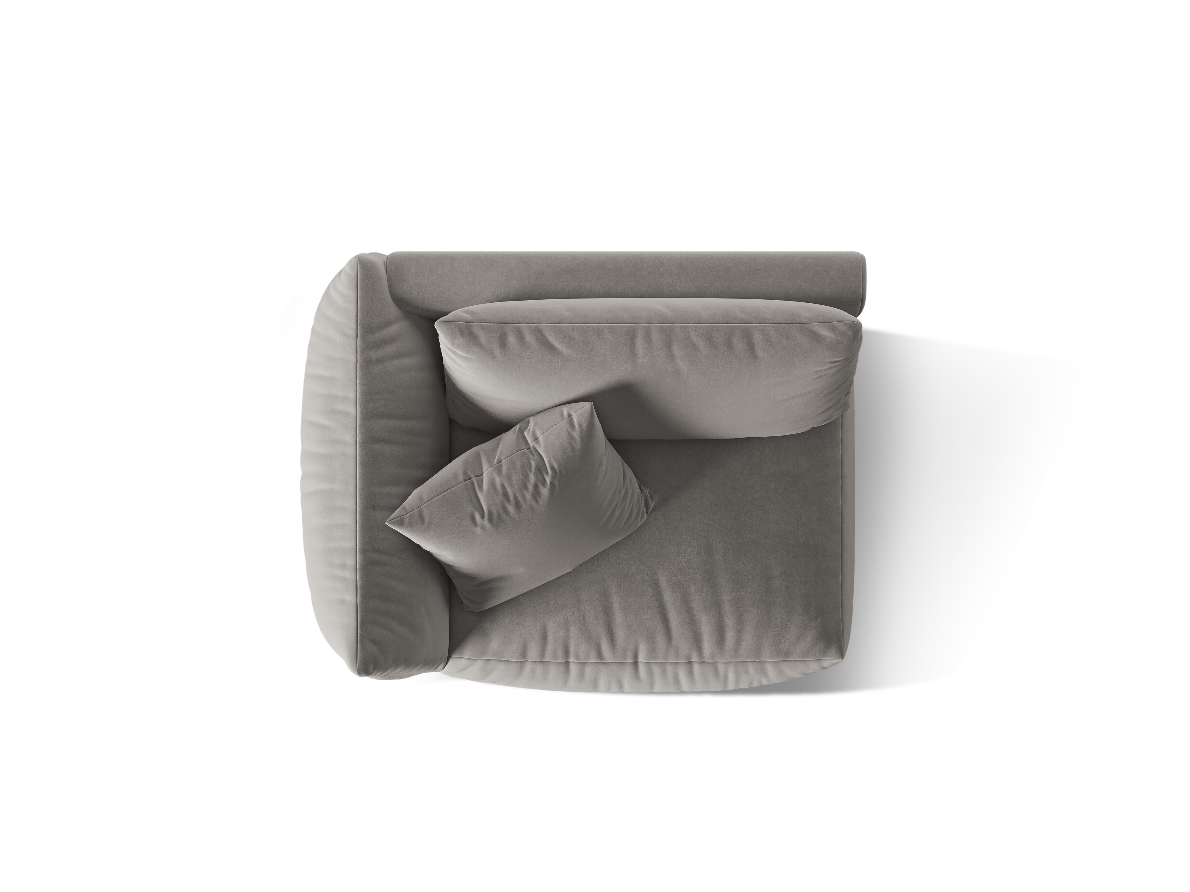 CHRIS velvet modular sofa - wide left element gray