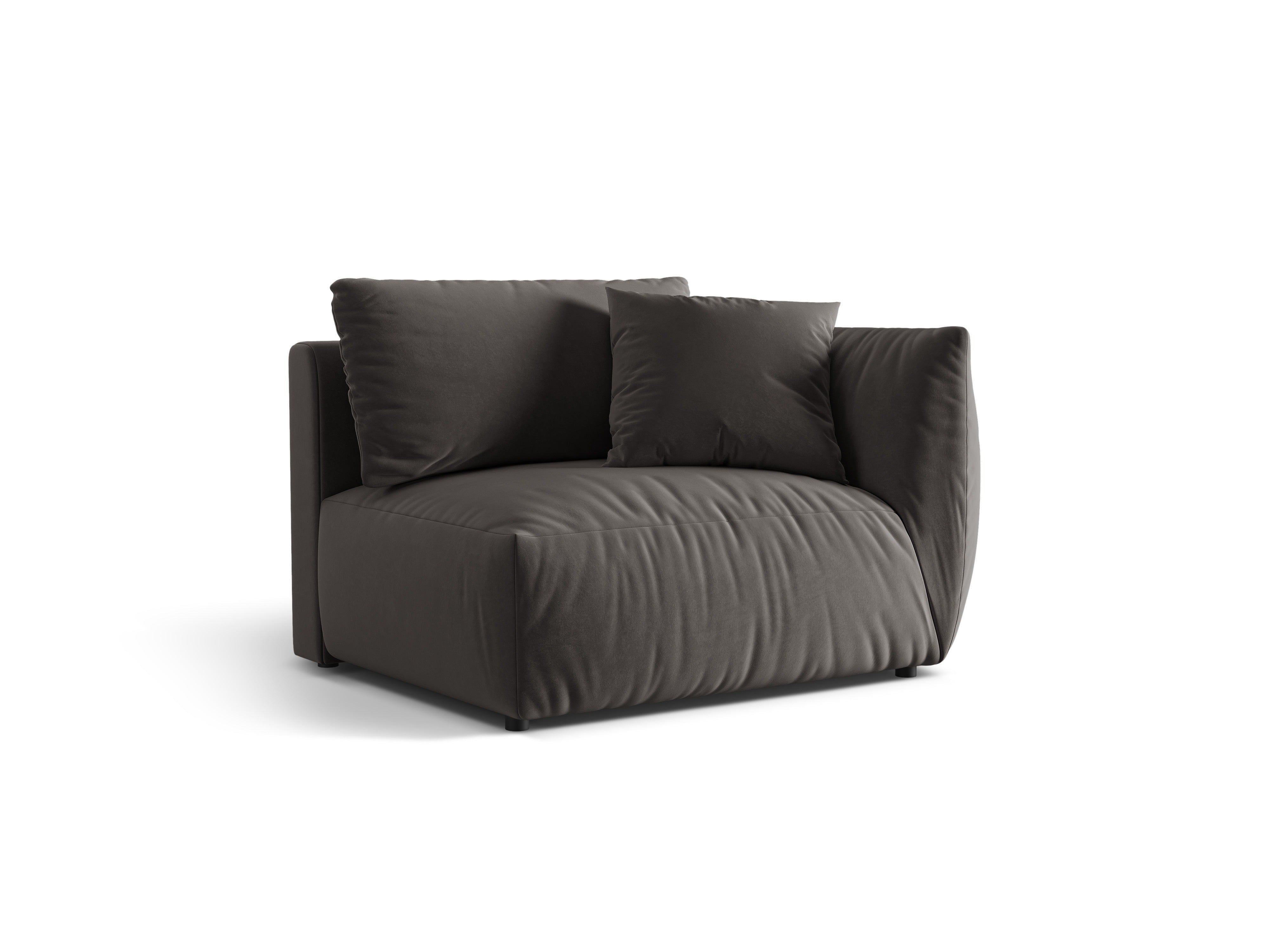 CHRIS Velvet Modular Sofa - Right Element Dark Gray