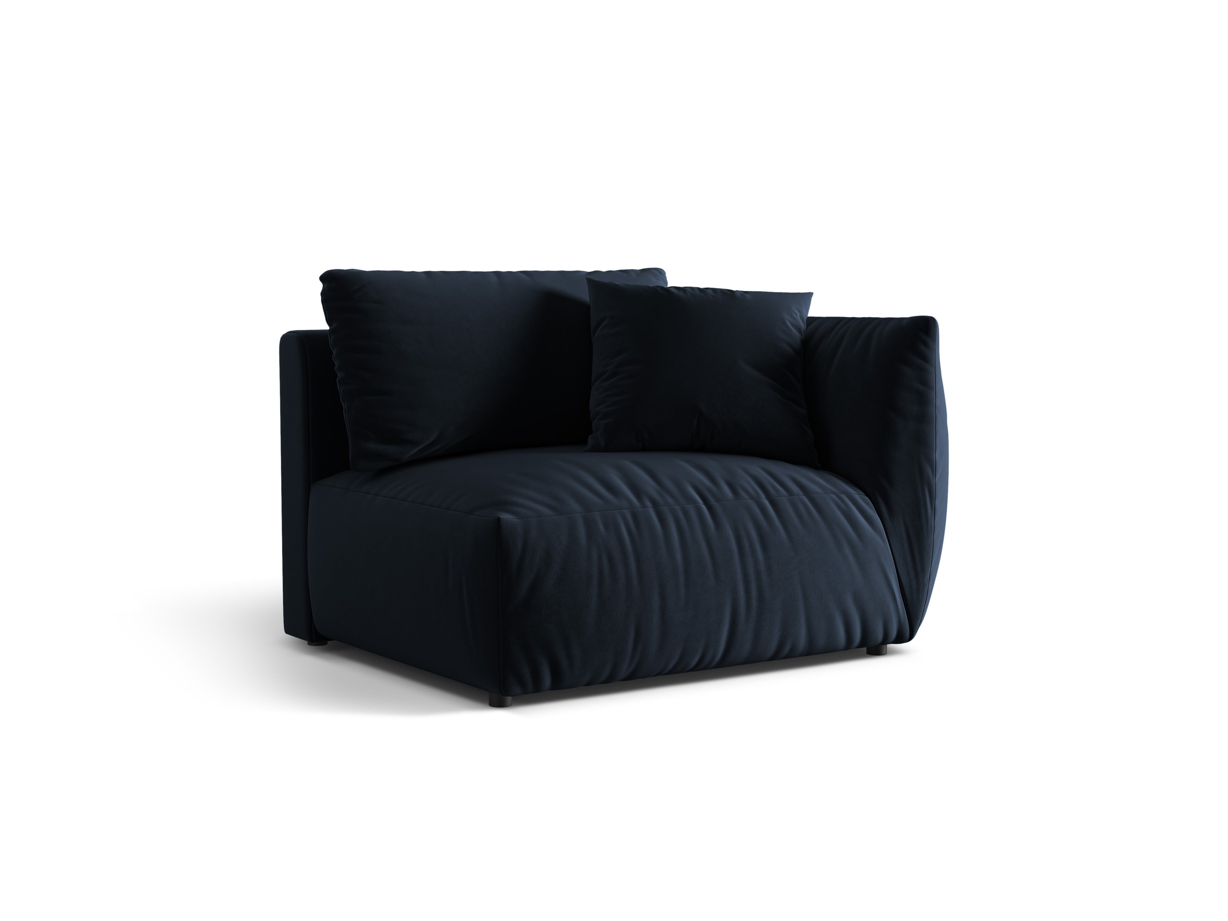 CHRIS velvet modular sofa - wide right-side element royal blue