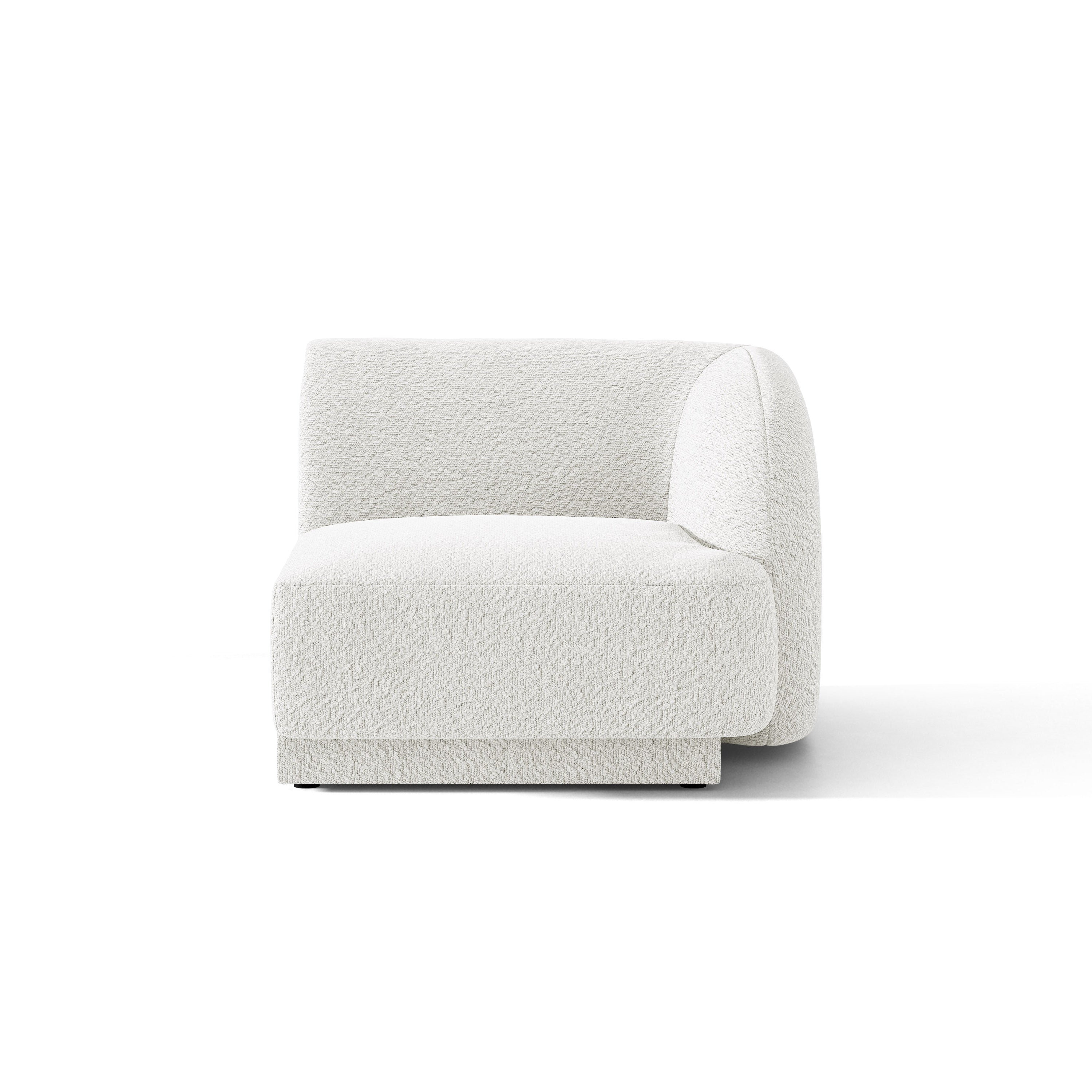 Sofa modułowa MILEY - moduł prawostronny biały boucle – Micadoni