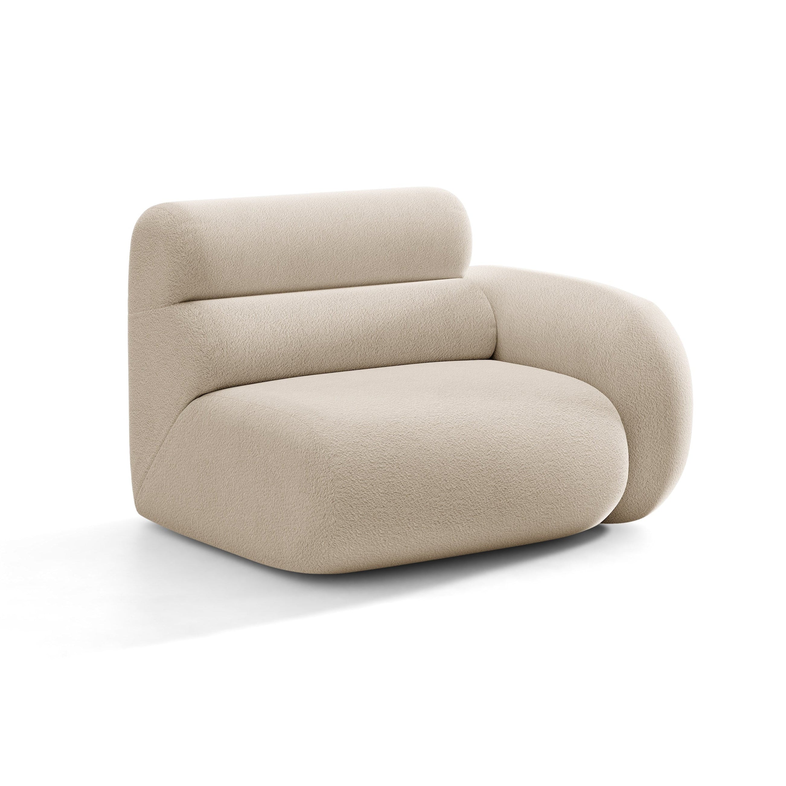 NEO Modular Sofa - Right Module in Beige Boucle