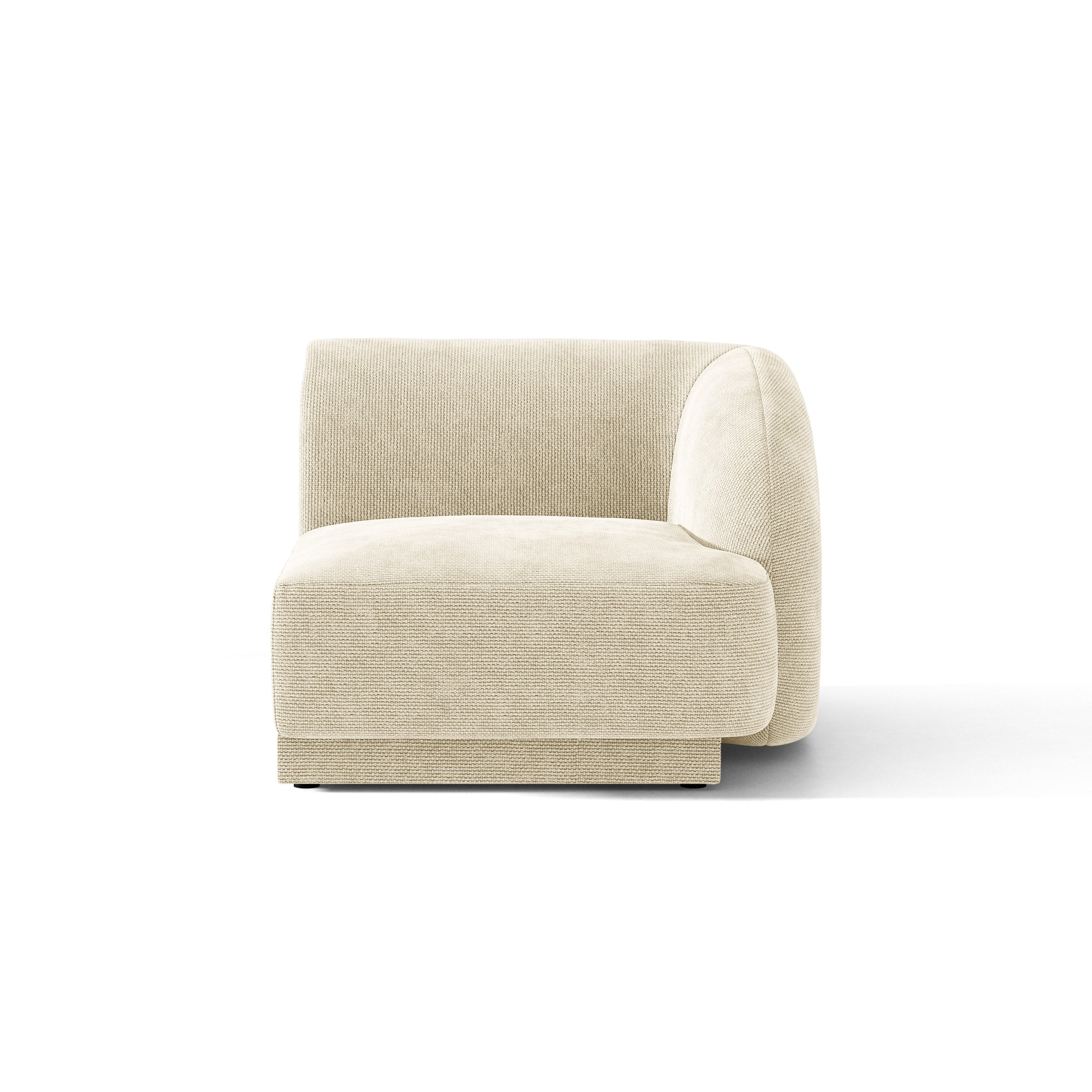 Sofa modułowa MILEY - moduł prawostronny jasnobeżowy szenil jedwabisty – Micadoni