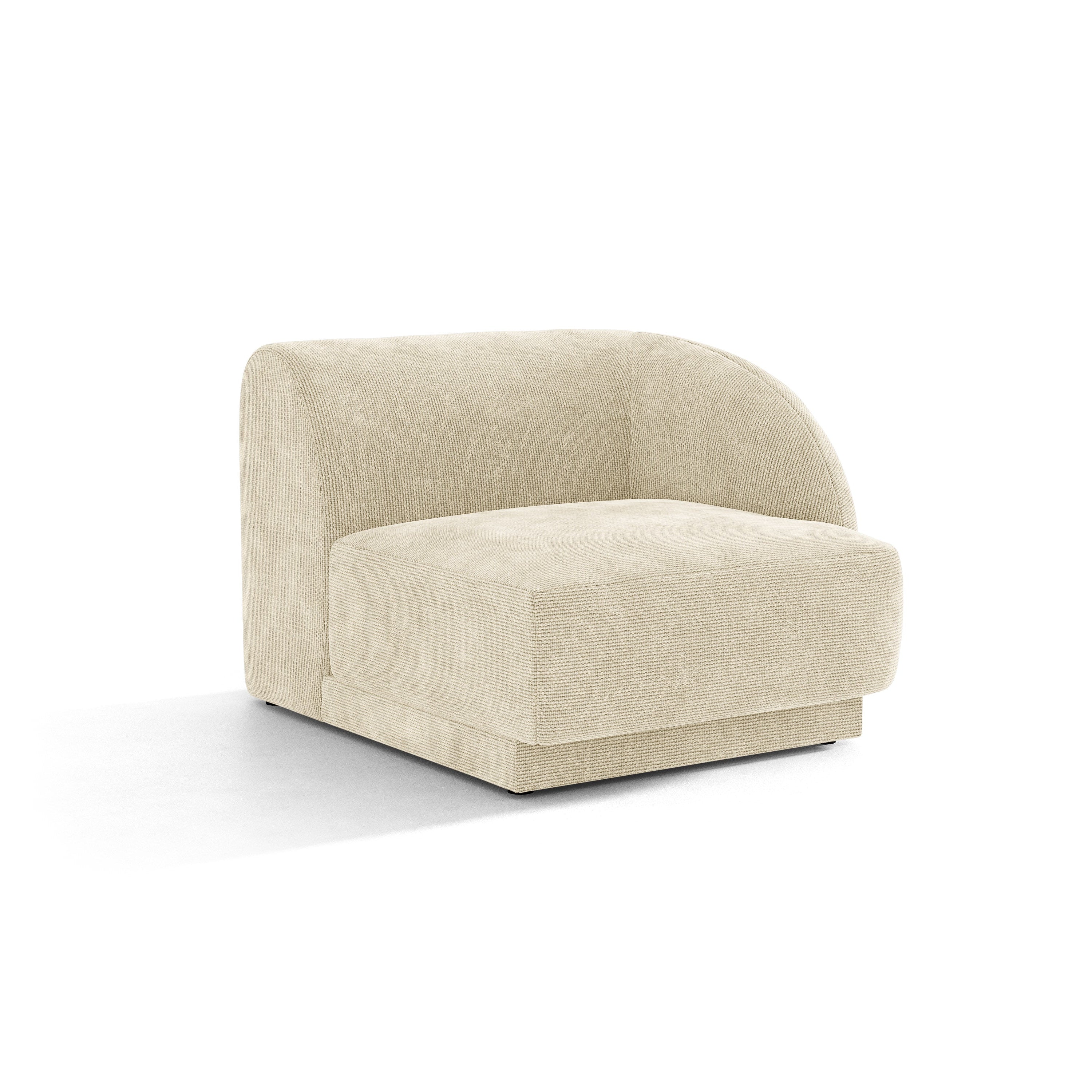 Sofa modułowa MILEY - moduł prawostronny jasnobeżowy szenil jedwabisty do salonu