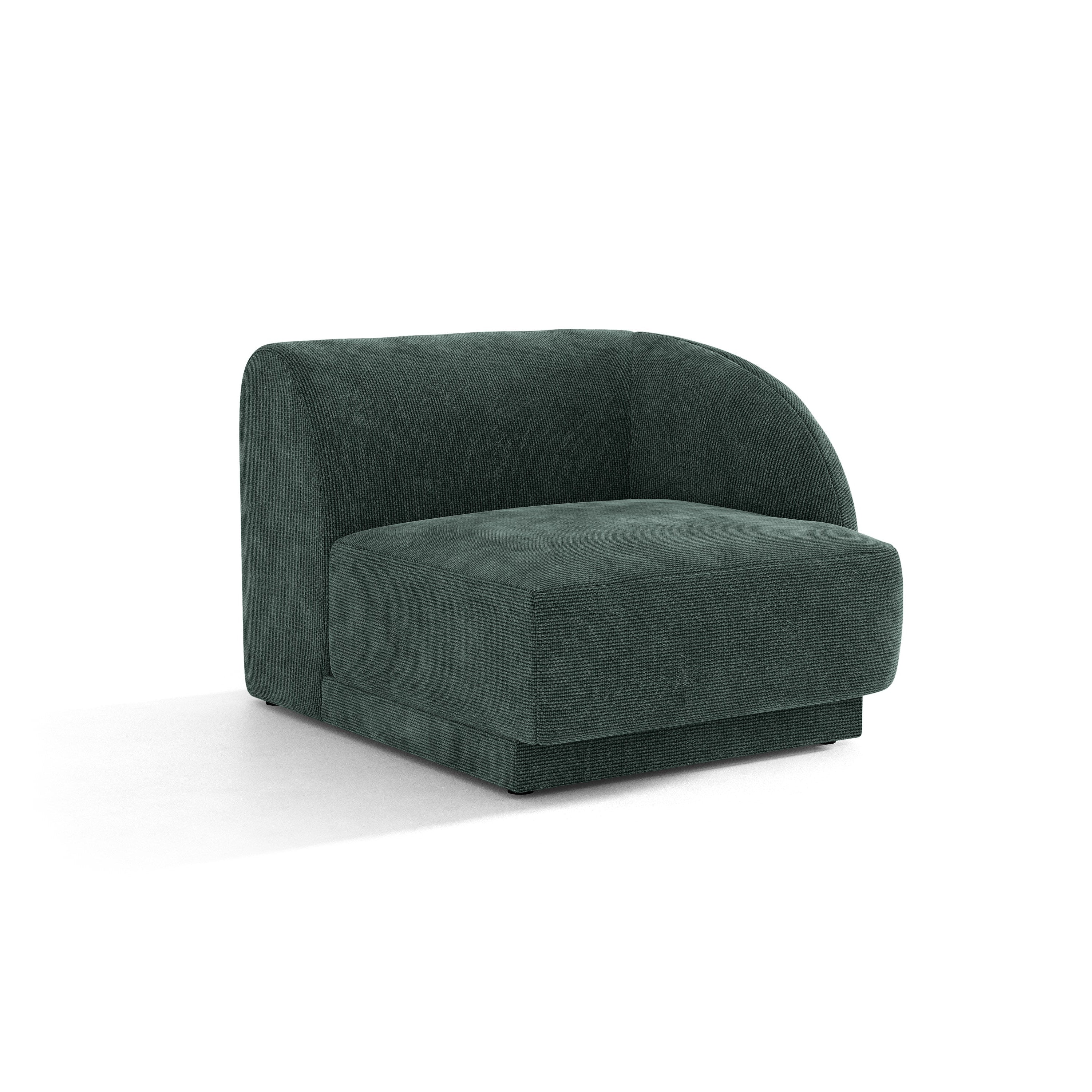Sofa modułowa MILEY - moduł prawostronny petrol szenil jedwabisty do salonu