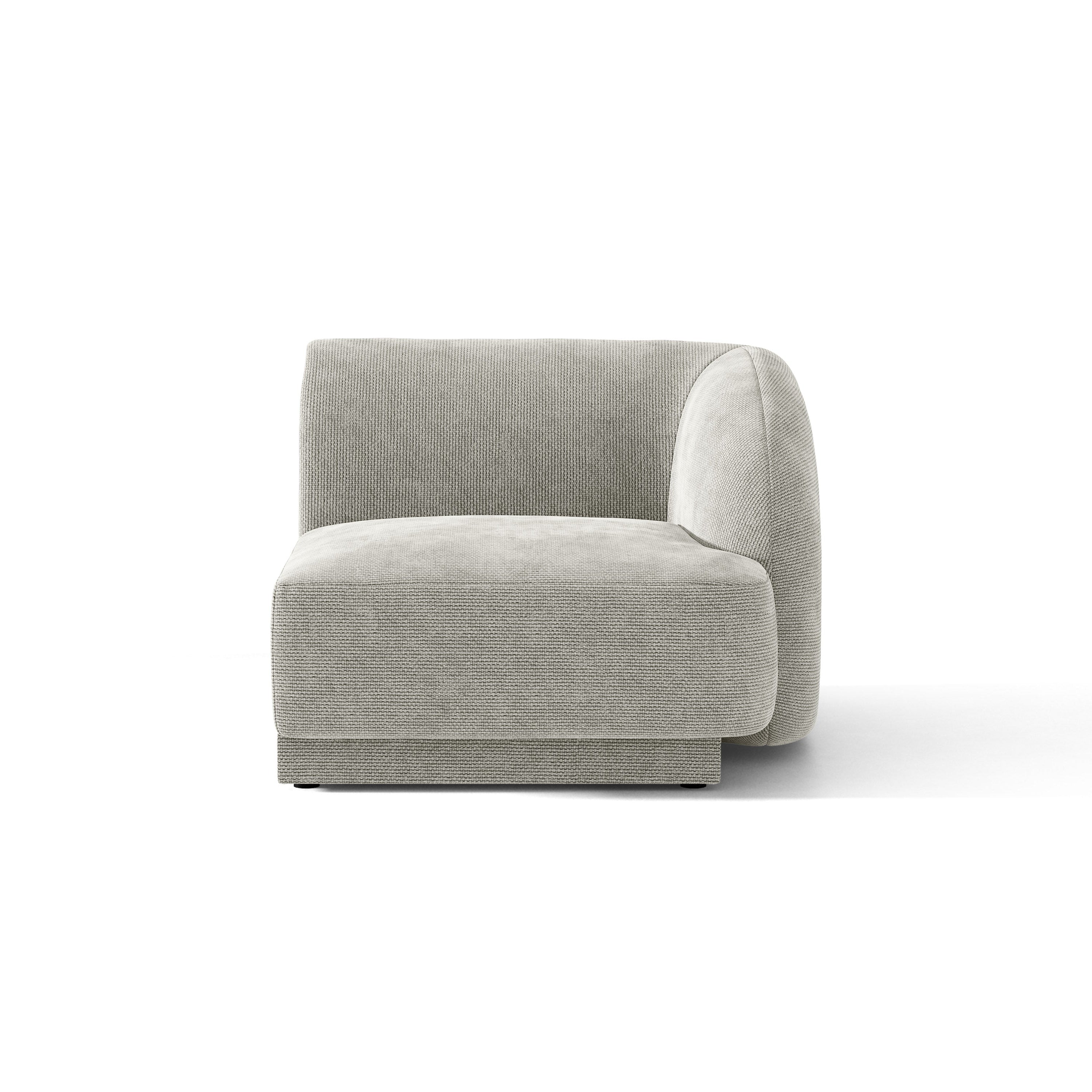 Sofa modułowa MILEY - moduł prawostronny jasnoszary szenil jedwabisty – Micadoni