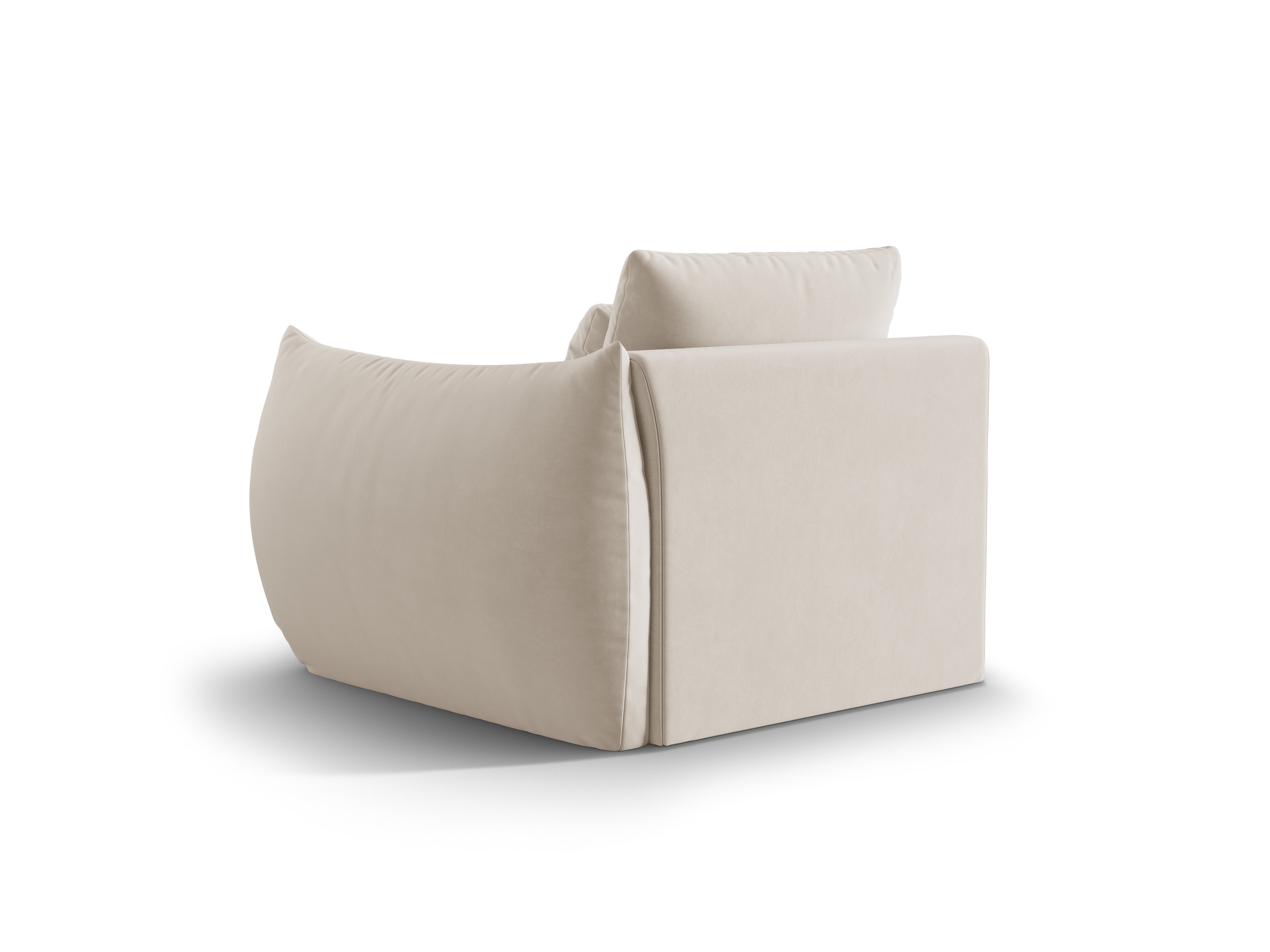 Sofa modułowa aksamitna BLOOM - element prawostronny ecru
