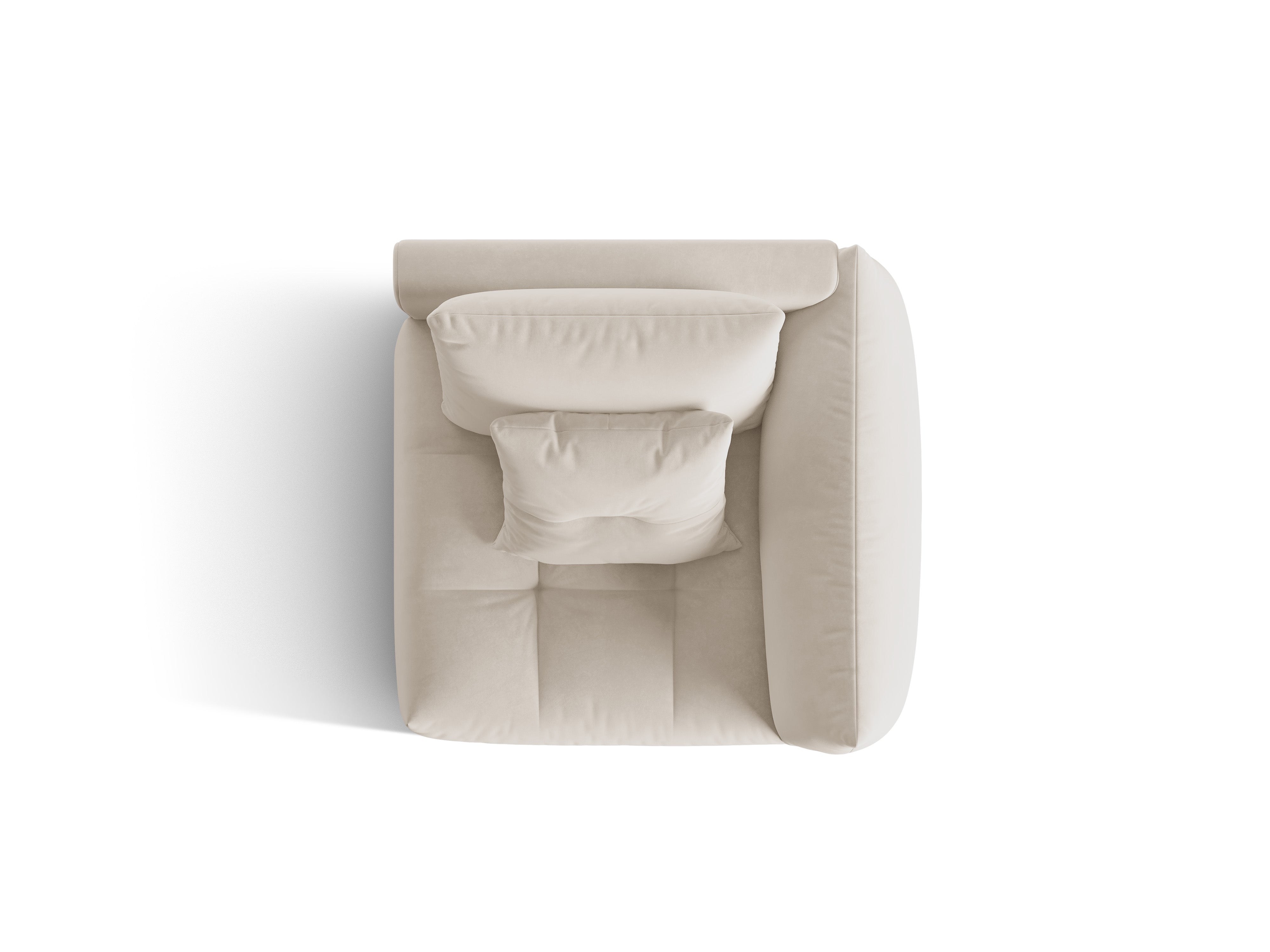 Sofa modułowa aksamitna BLOOM - element prawostronny ecru