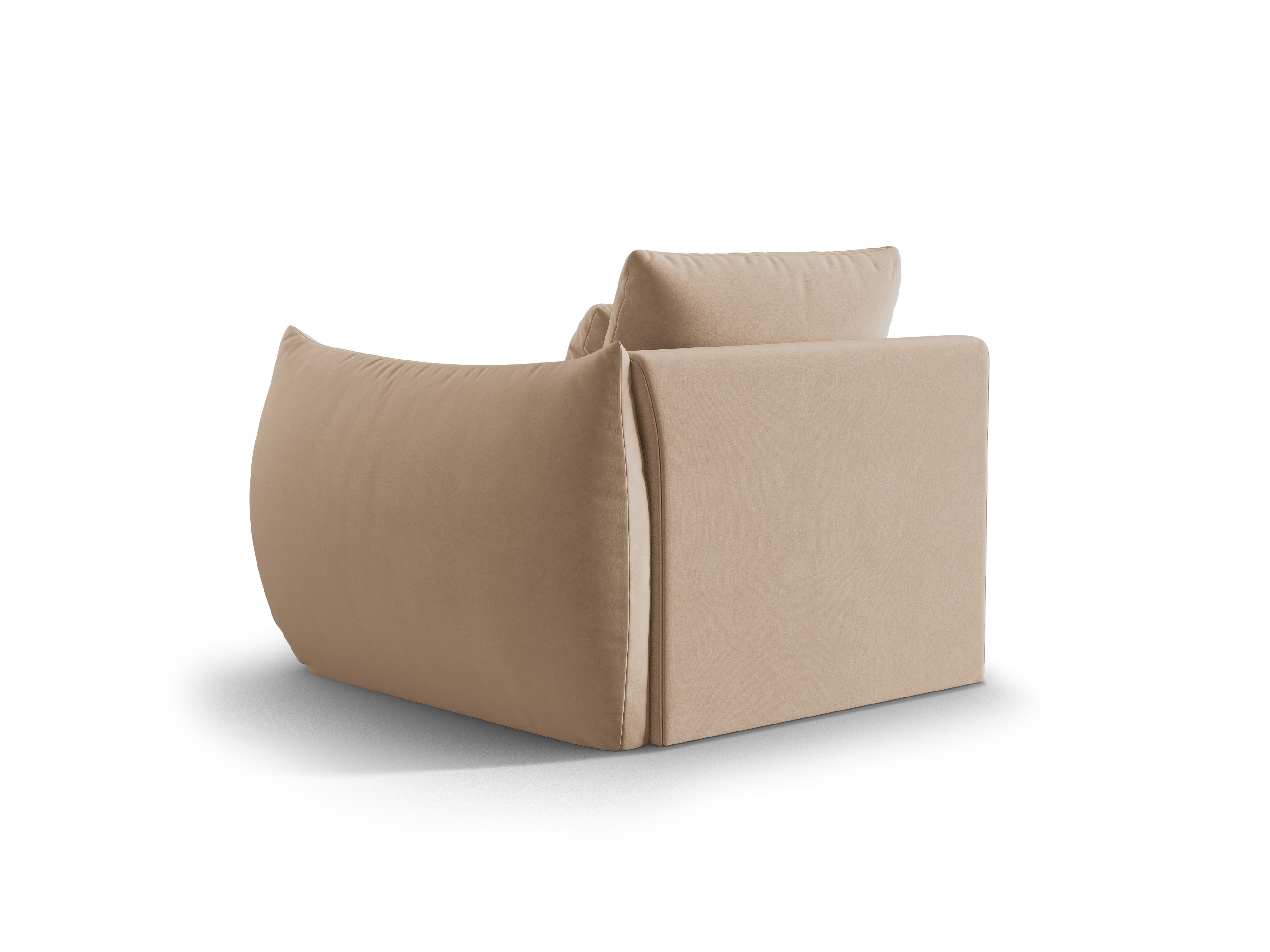 Sofa modułowa aksamitna BLOOM - element prawostronny piaskowy