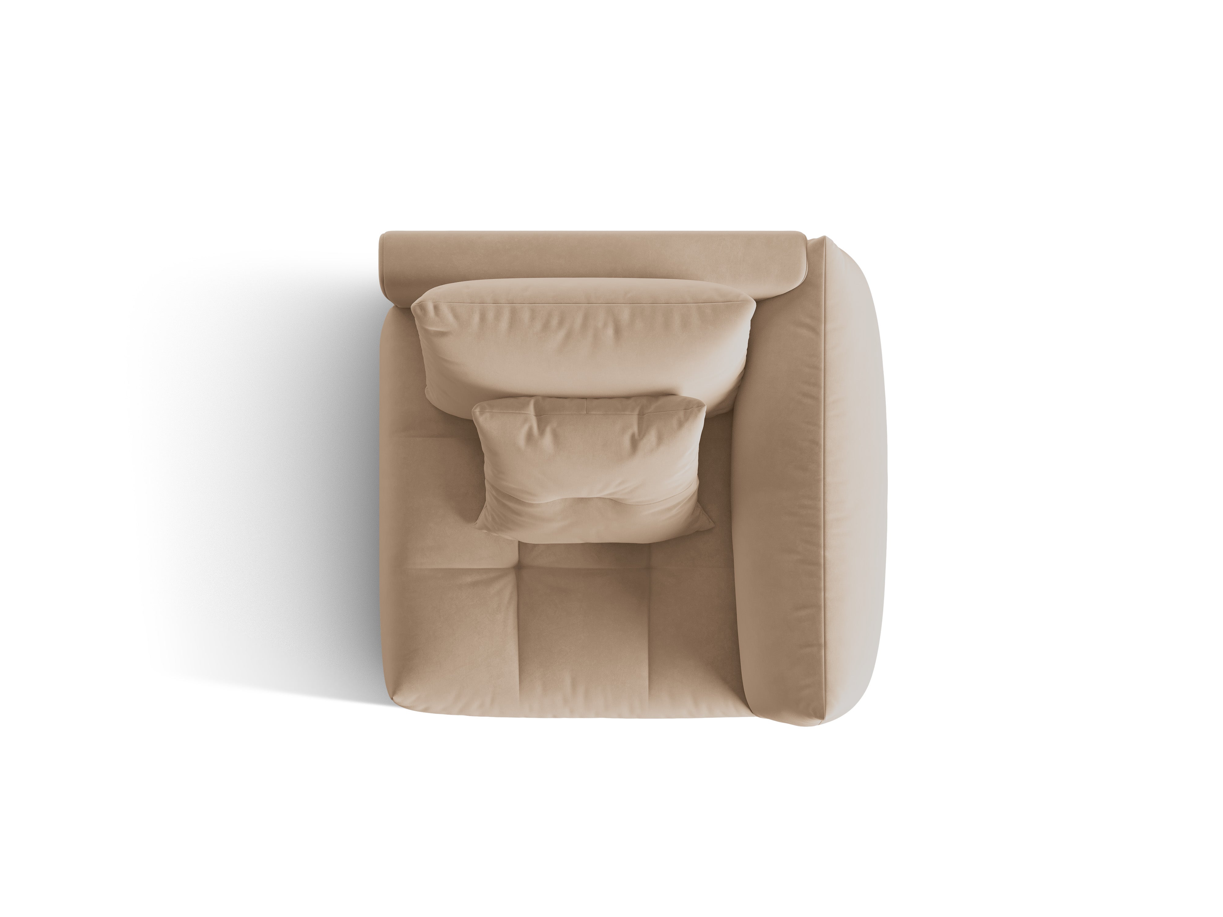 Sofa modułowa aksamitna BLOOM - element prawostronny piaskowy