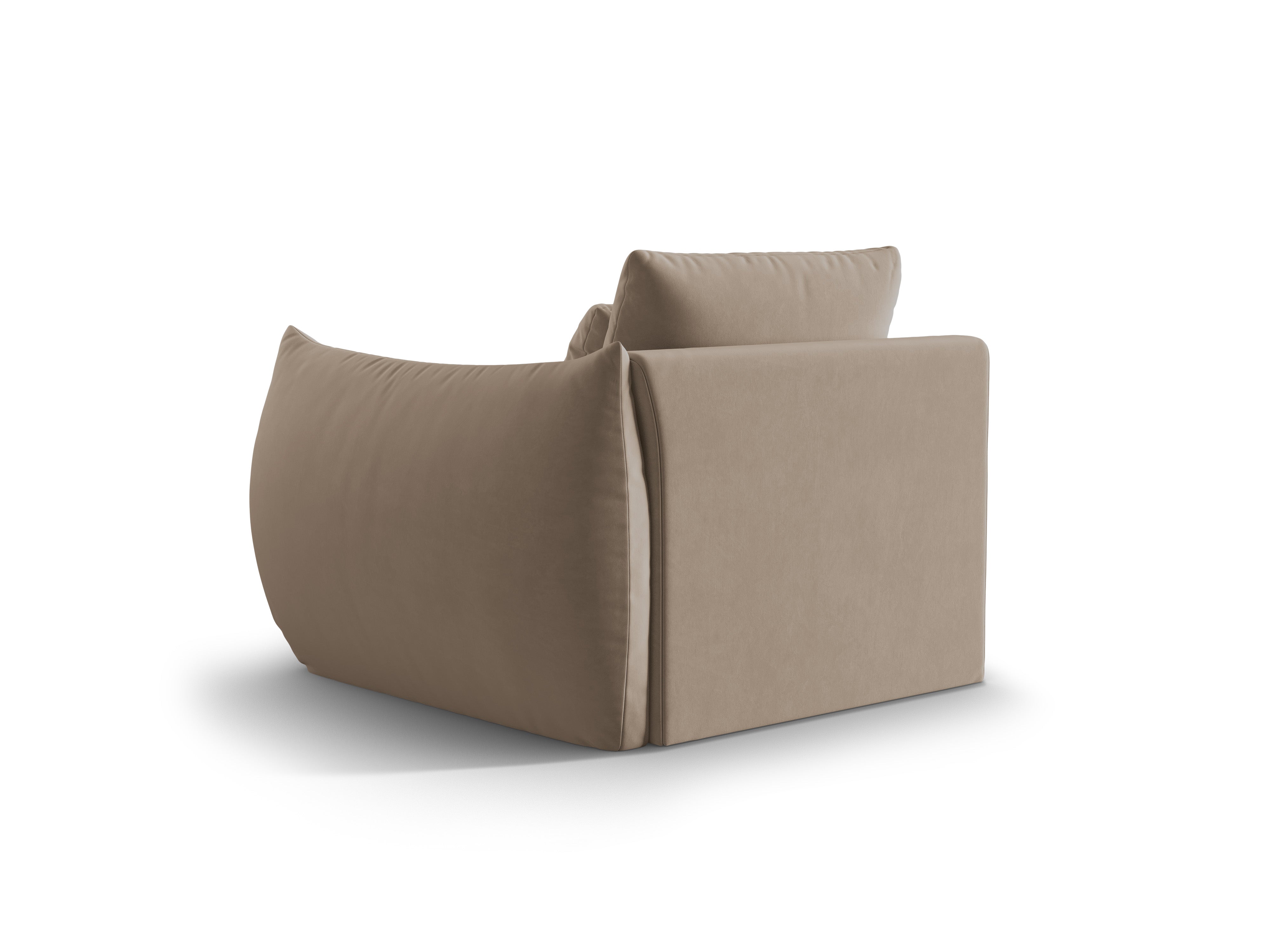 Sofa modułowa aksamitna BLOOM - element prawostronny jasnobrązowy