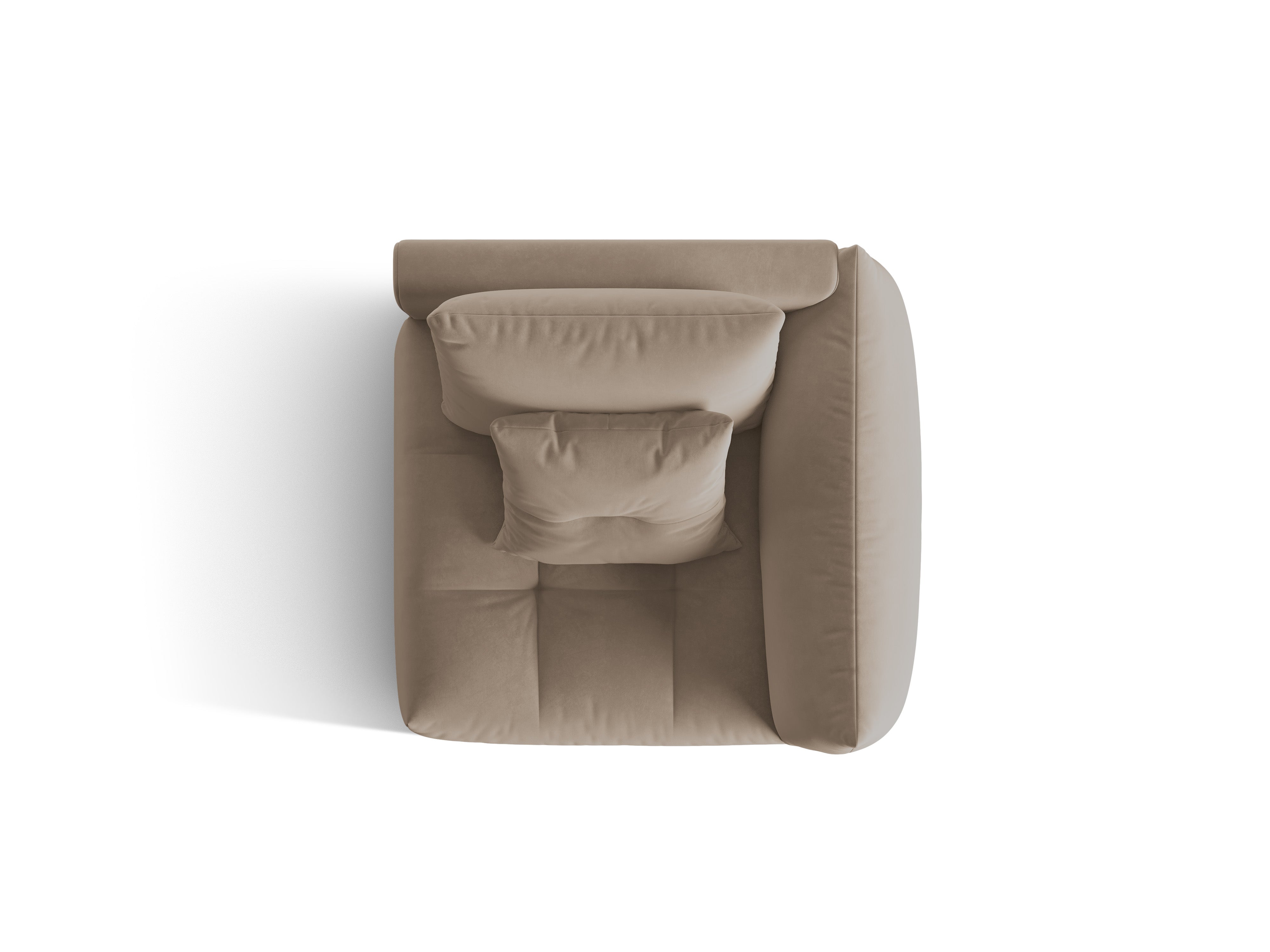 Sofa modułowa aksamitna BLOOM - element prawostronny jasnobrązowy