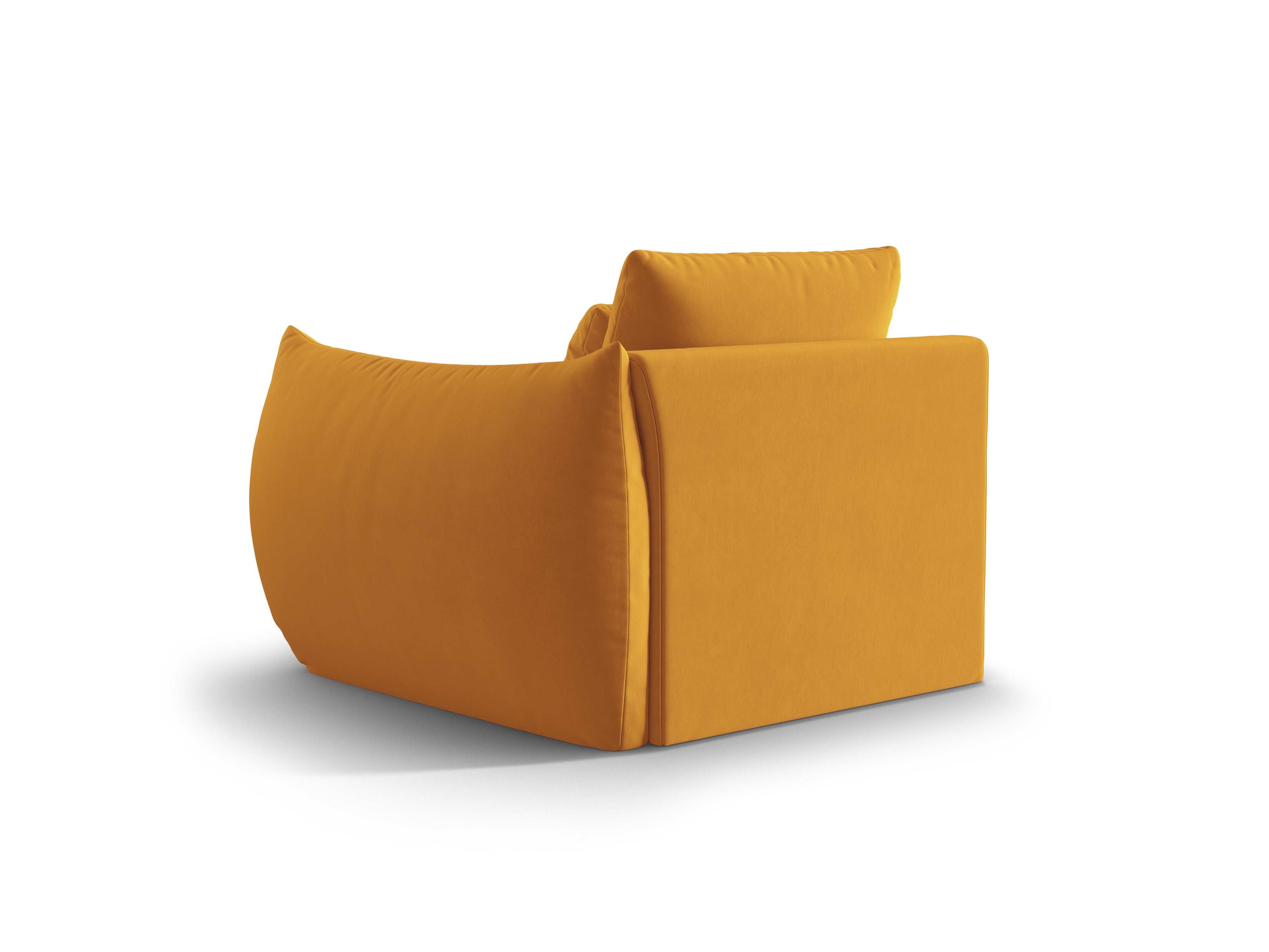 Sofa modułowa aksamitna BLOOM - element prawostronny żółty