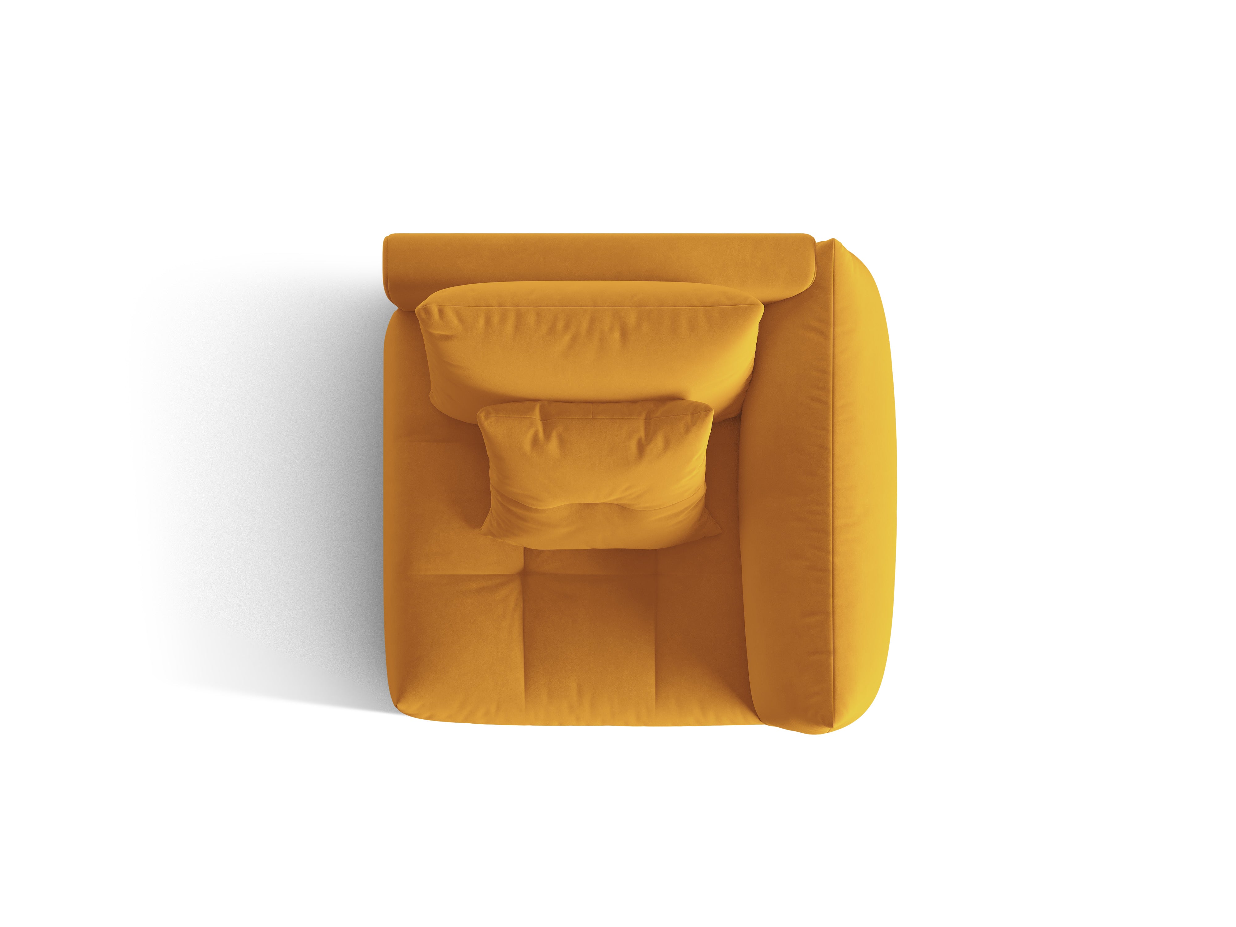 Sofa modułowa aksamitna BLOOM - element prawostronny żółty