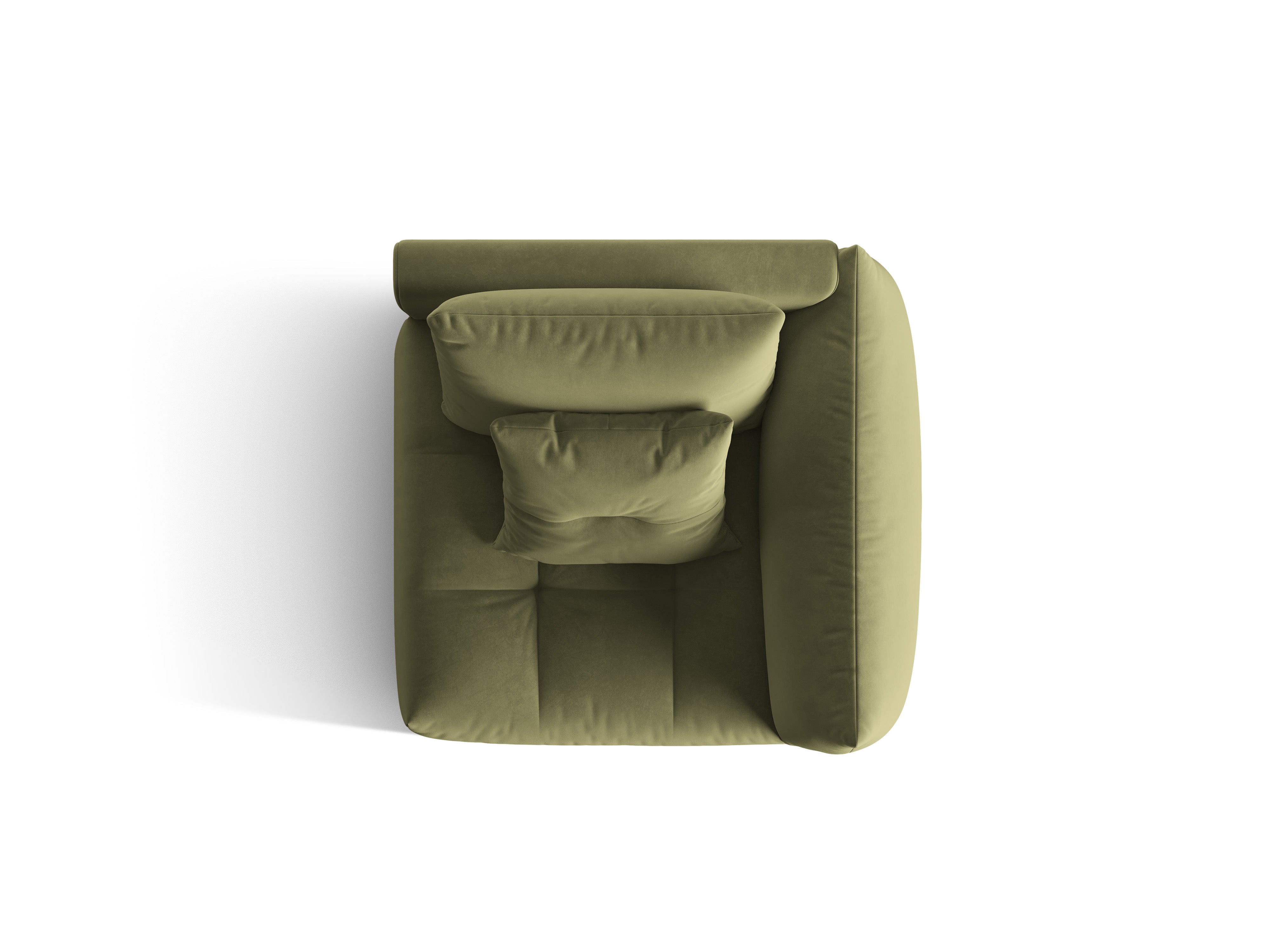 Sofa modułowa aksamitna BLOOM - element prawostronny zielony