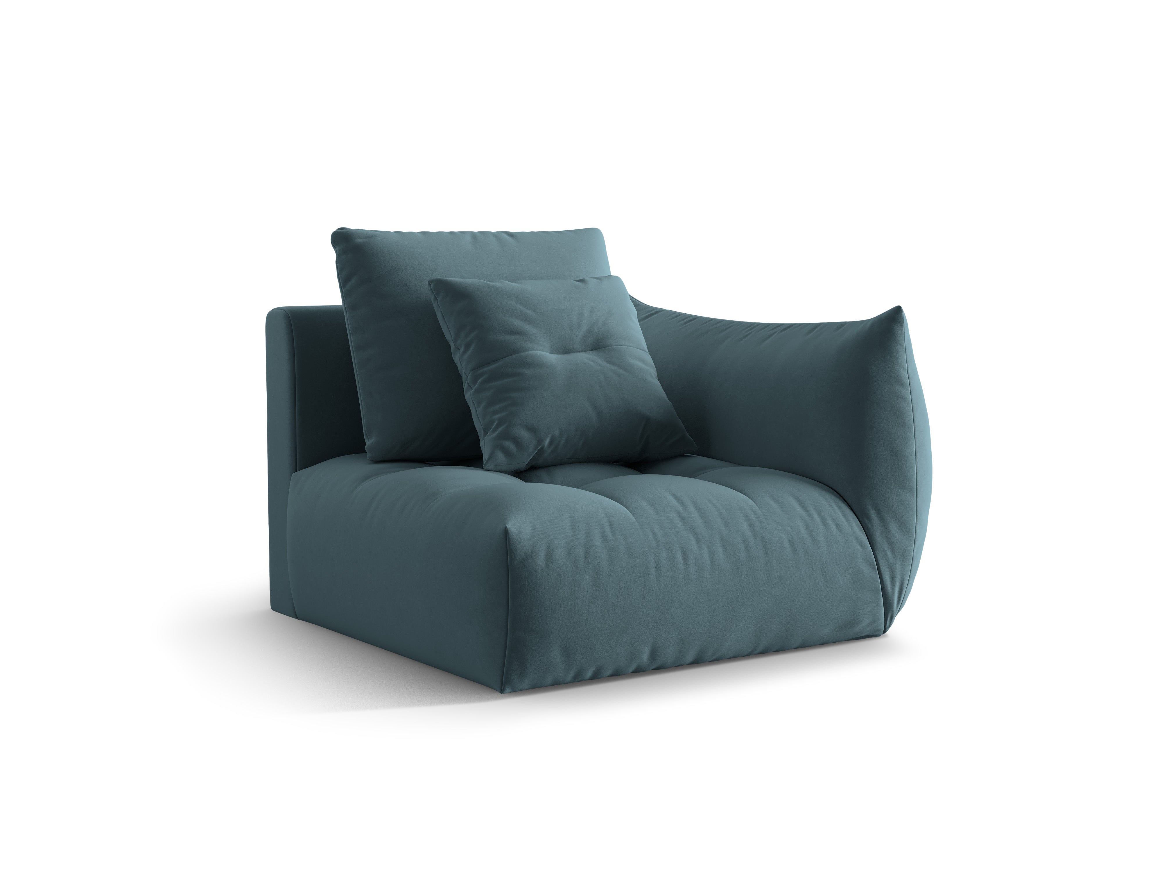 Sofa modułowa aksamitna BLOOM - element prawostronny jasnoniebieski