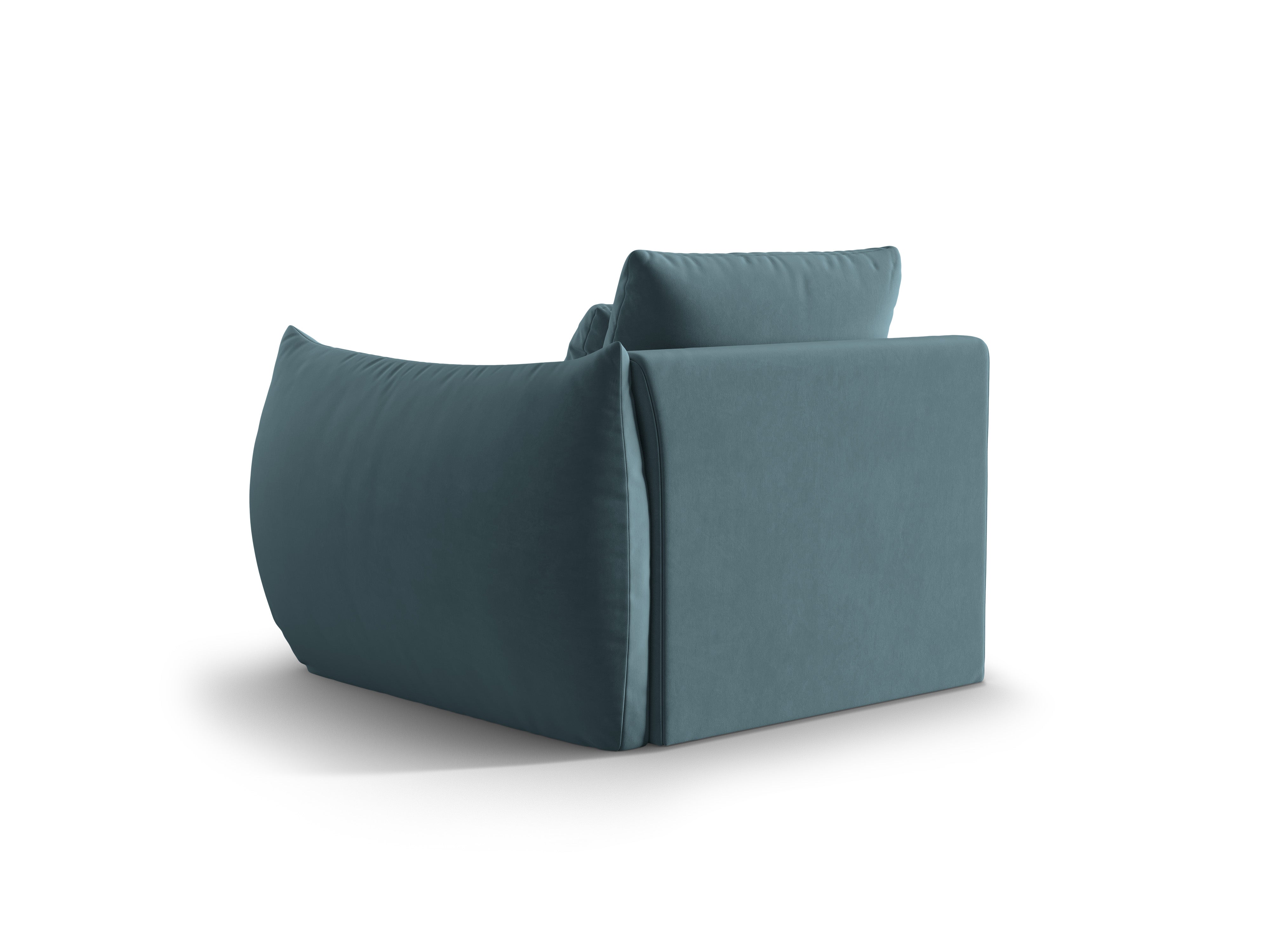 Sofa modułowa aksamitna BLOOM - element prawostronny jasnoniebieski