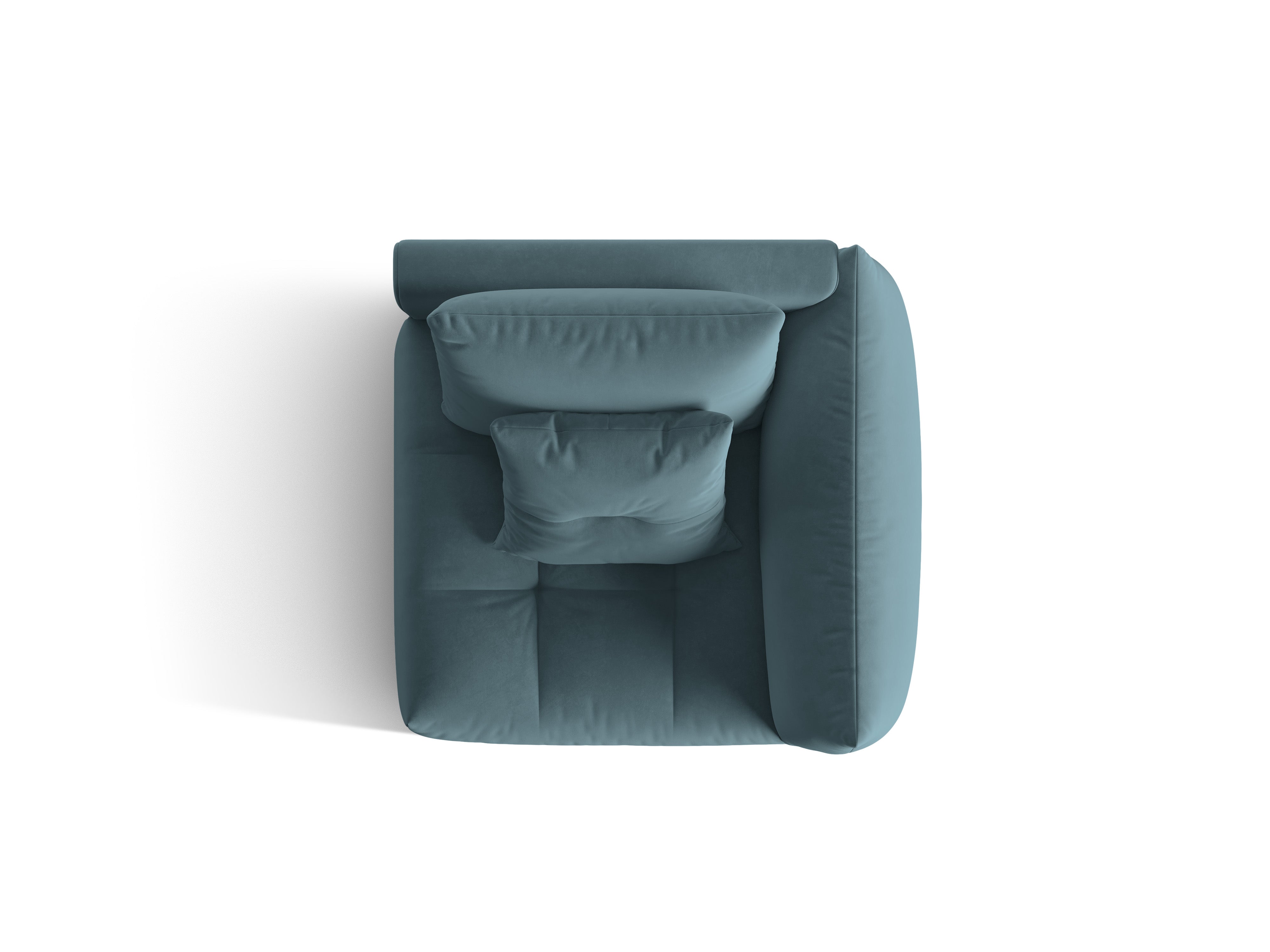 Sofa modułowa aksamitna BLOOM - element prawostronny jasnoniebieski