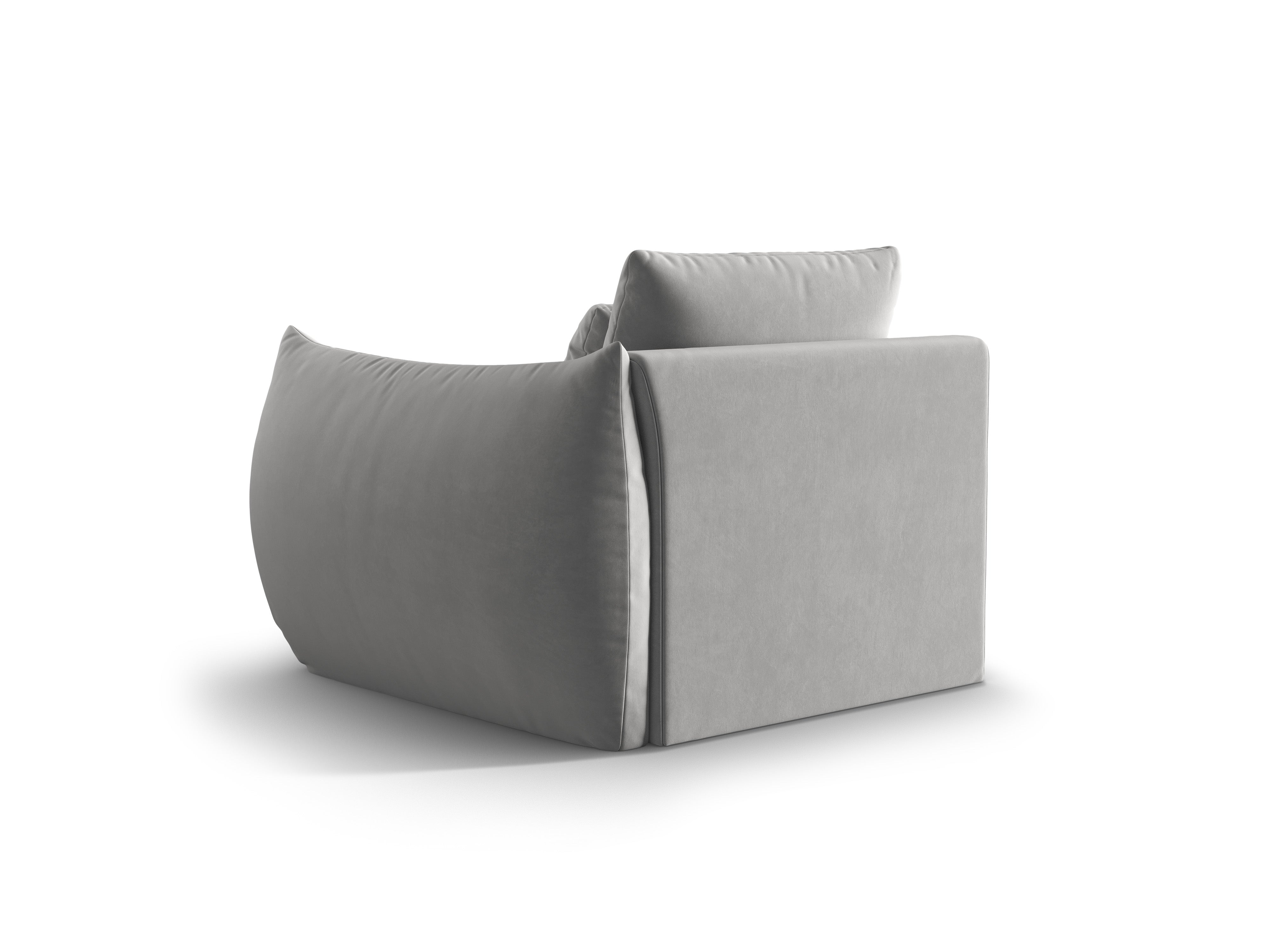 Sofa modułowa aksamitna BLOOM - element prawostronny szary