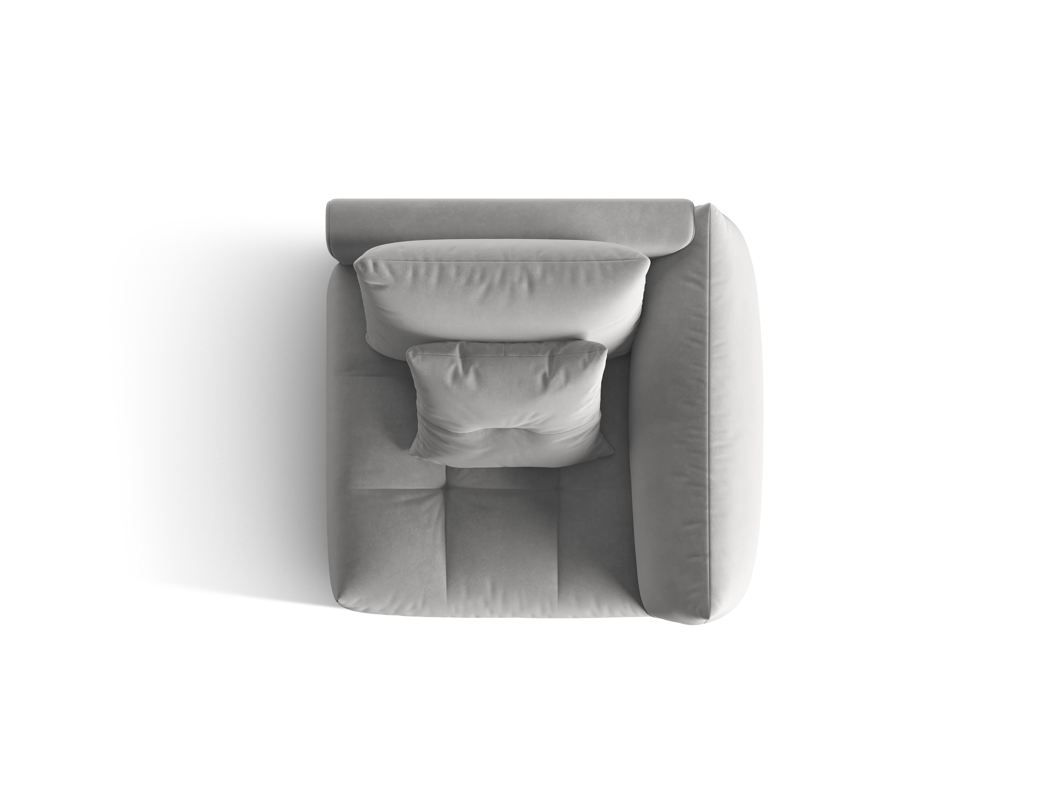 Sofa modułowa aksamitna BLOOM - element prawostronny szary