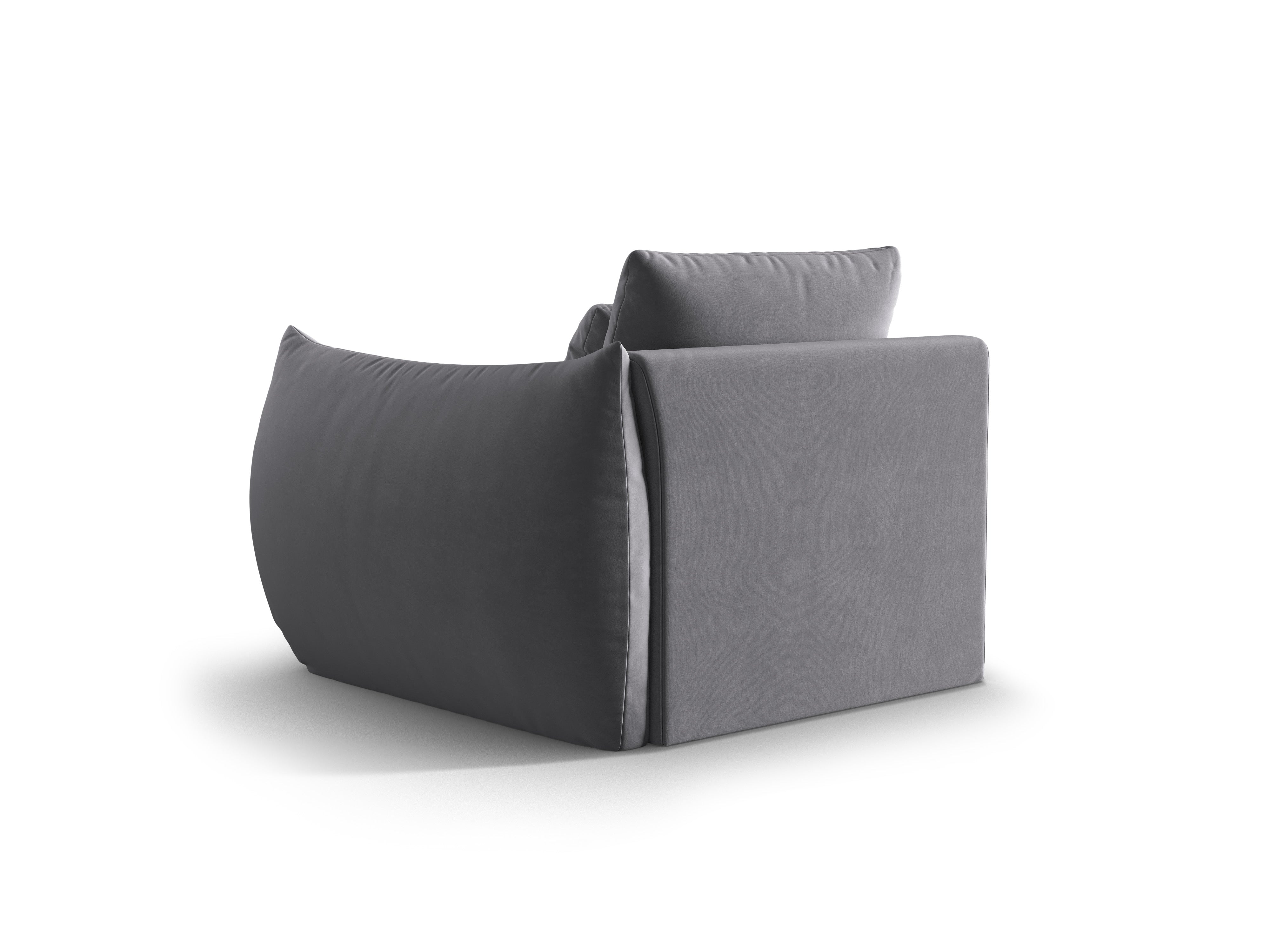 Sofa modułowa aksamitna BLOOM - element prawostronny ciemnoszary