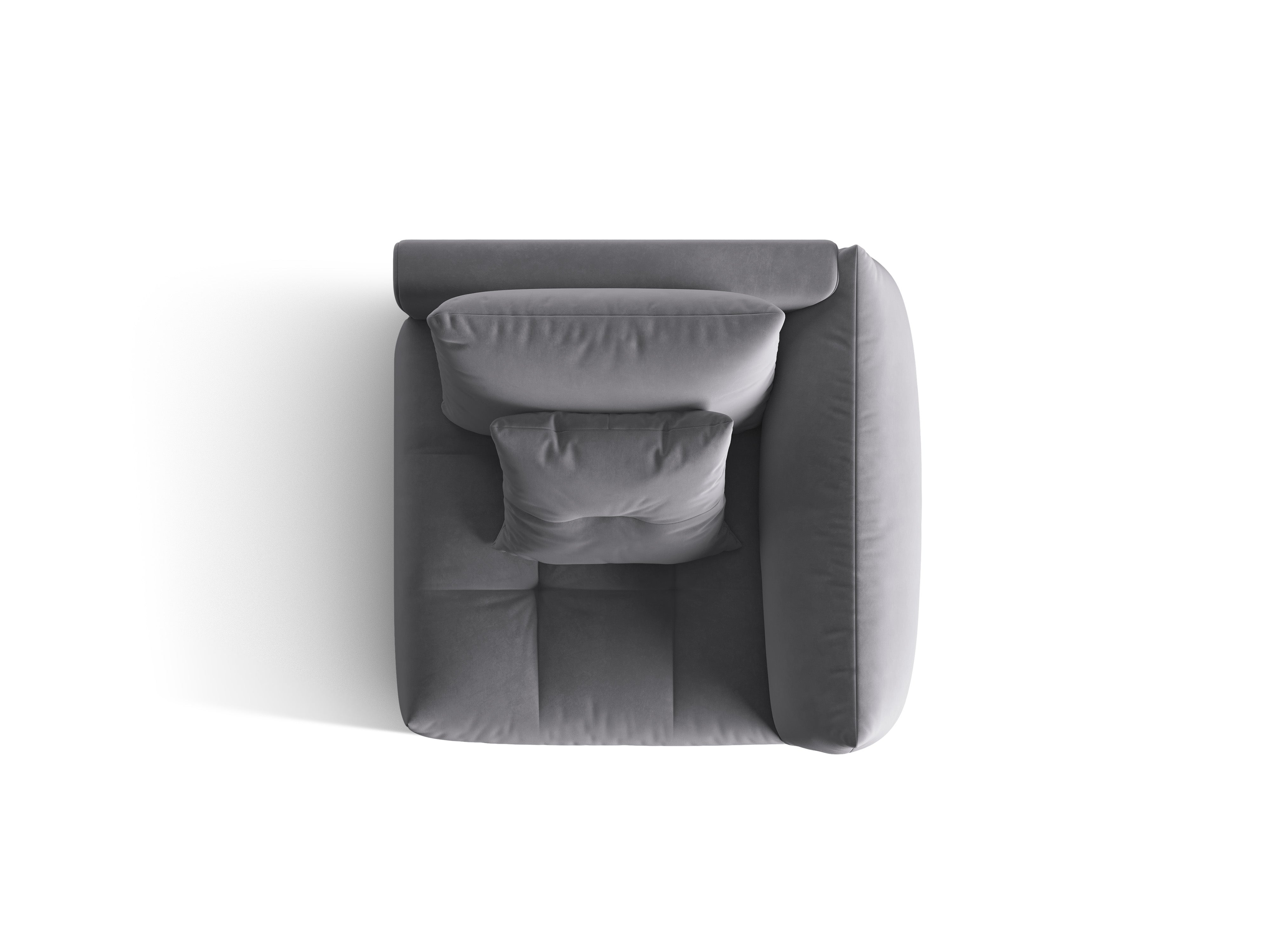 Sofa modułowa aksamitna BLOOM - element prawostronny ciemnoszary