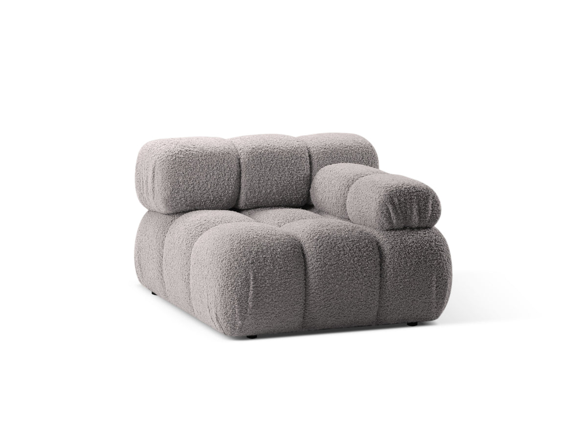 BELLIS Modular Sofa - Right Side Module in Gray Boucle