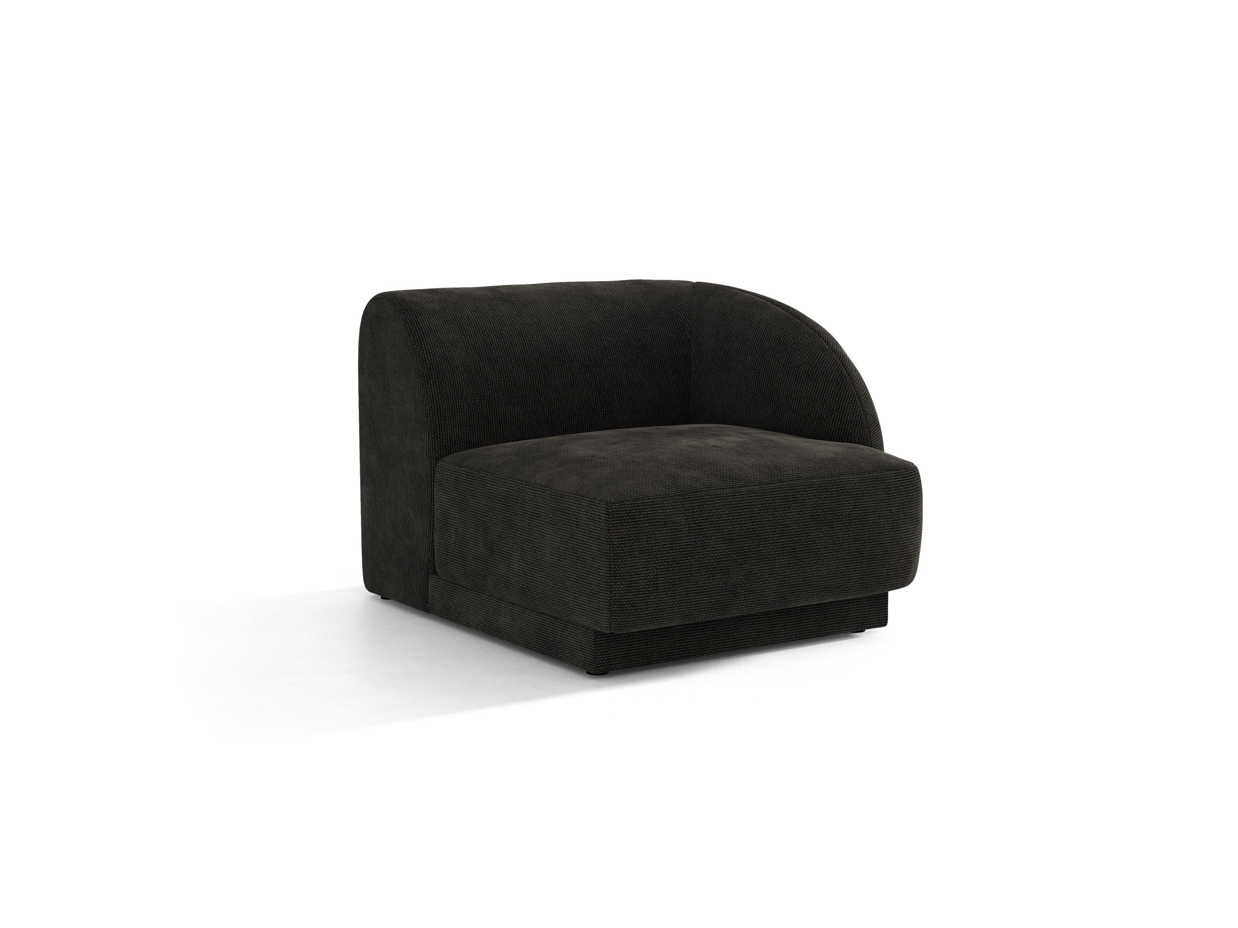 Sofa modułowa - moduł prawostronny MILEY czarny szenil – Micadoni