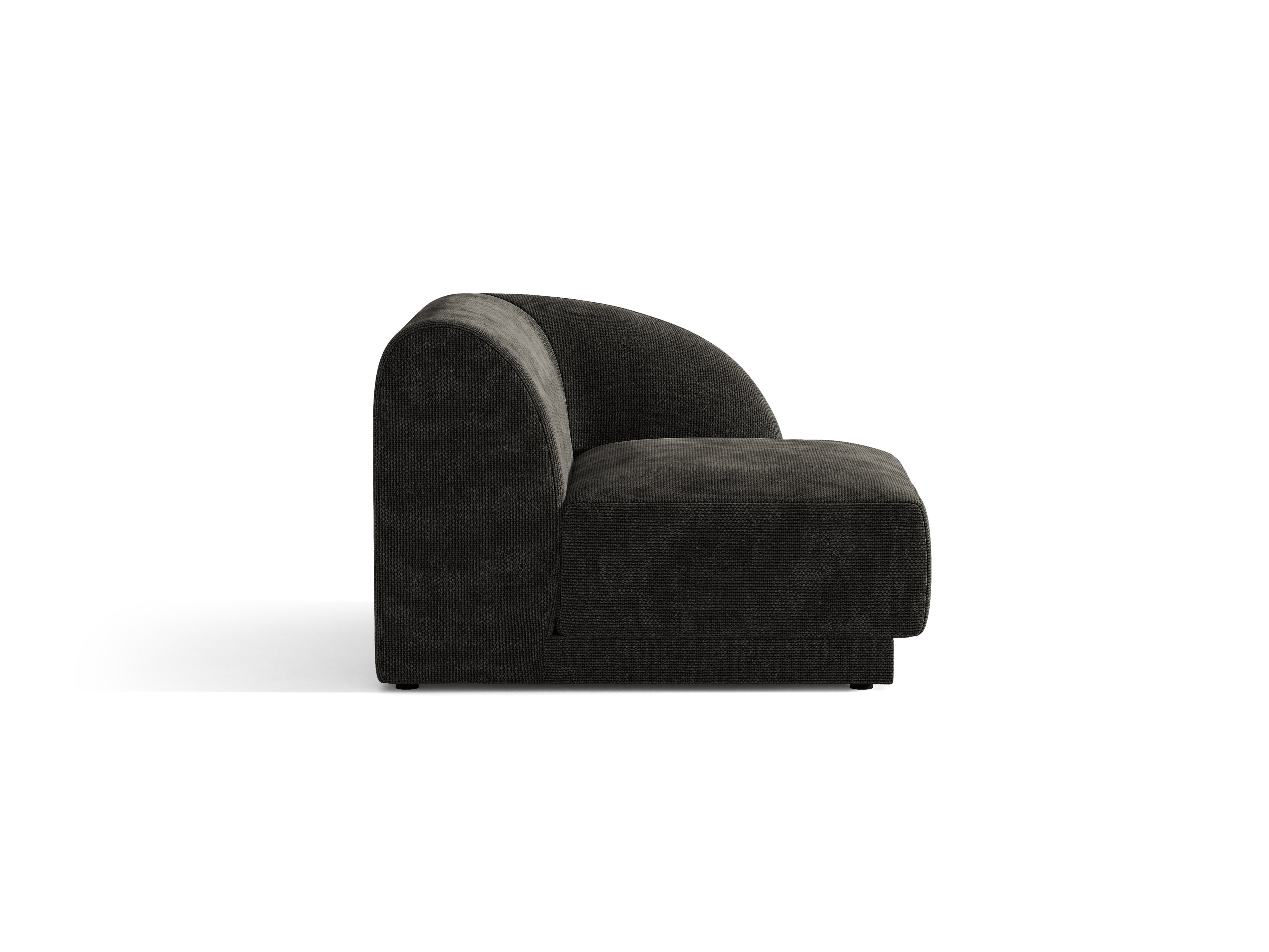 Sofa modułowa - moduł prawostronny MILEY czarny szenil do salonu