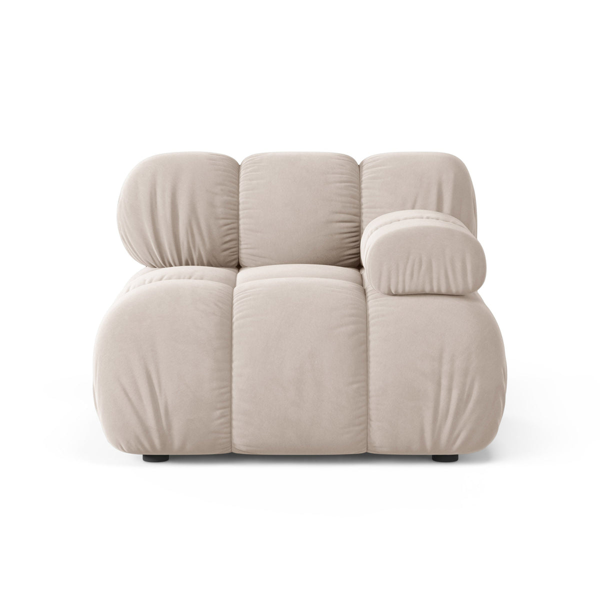 BELLIS Modular Sofa - Right-side Module in Light Beige Velvet