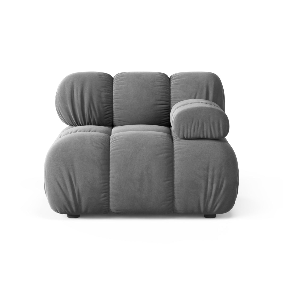 BELLIS Modular Sofa - Right Side Module in Gray Velvet