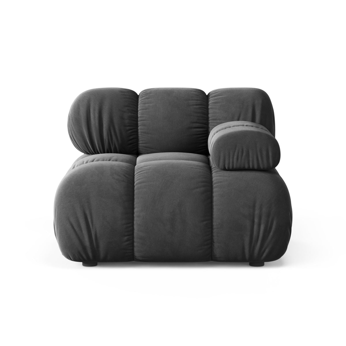 BELLIS Modular Sofa - Right Module in Dark Gray Velvet